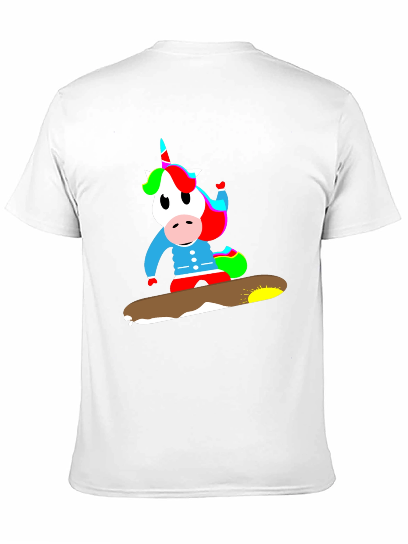Black Unicorn Snowboarding T-Shirt - Fun, Unique Design view 11