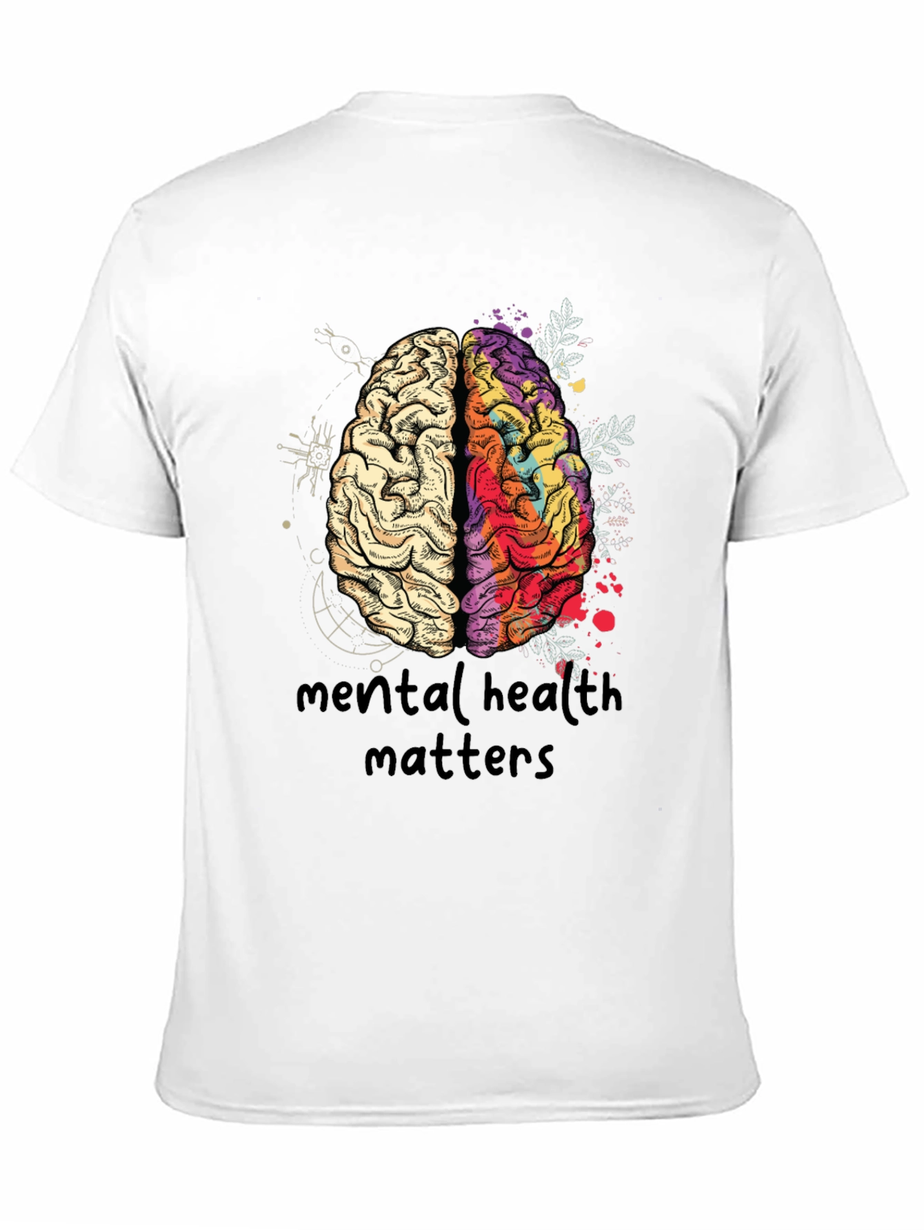 Black Mental Health Matters Brain Graphic T-Shirt view 11