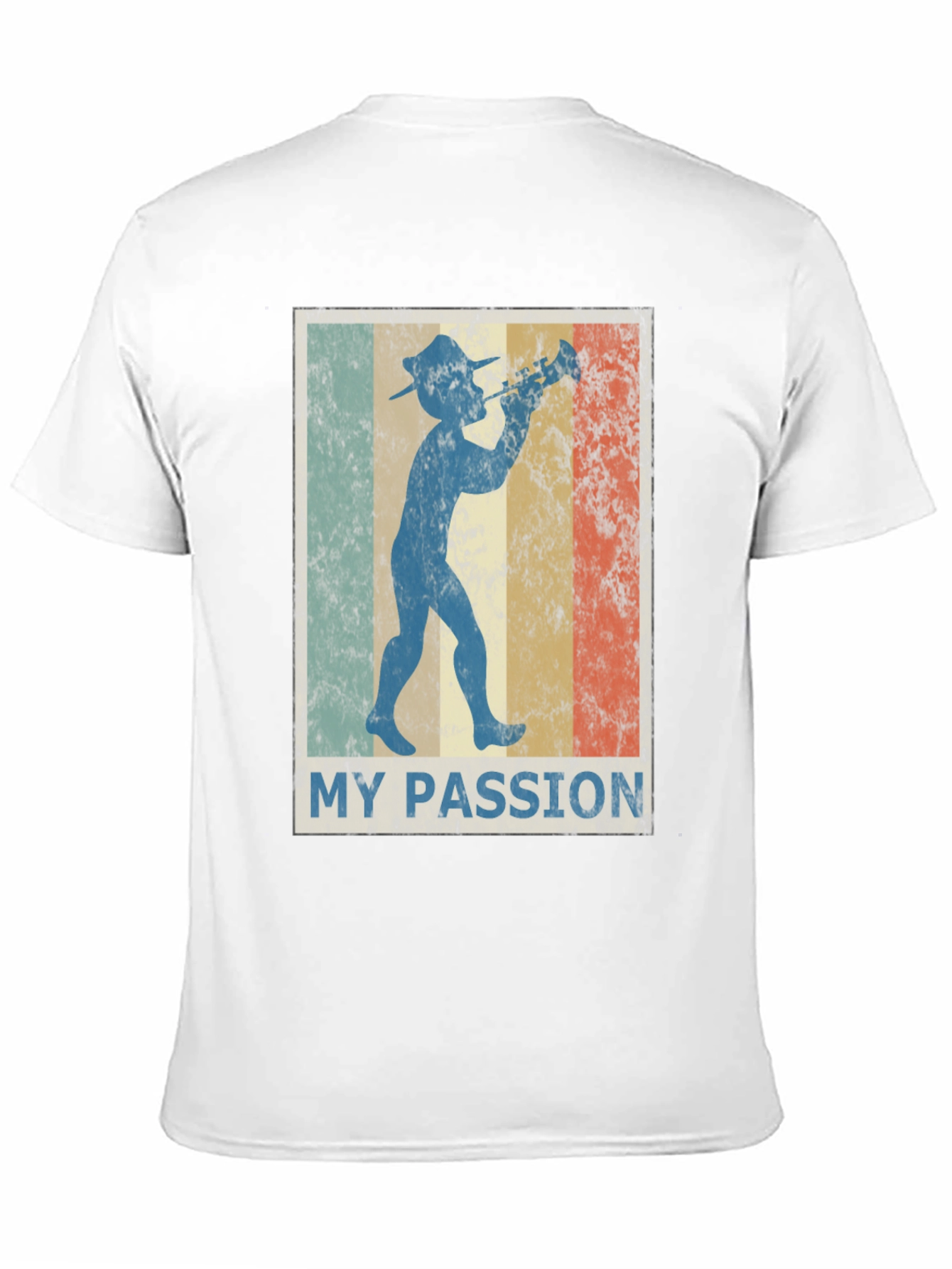 Black Retro "My Passion" Trumpet Player Graphic Tee view 11