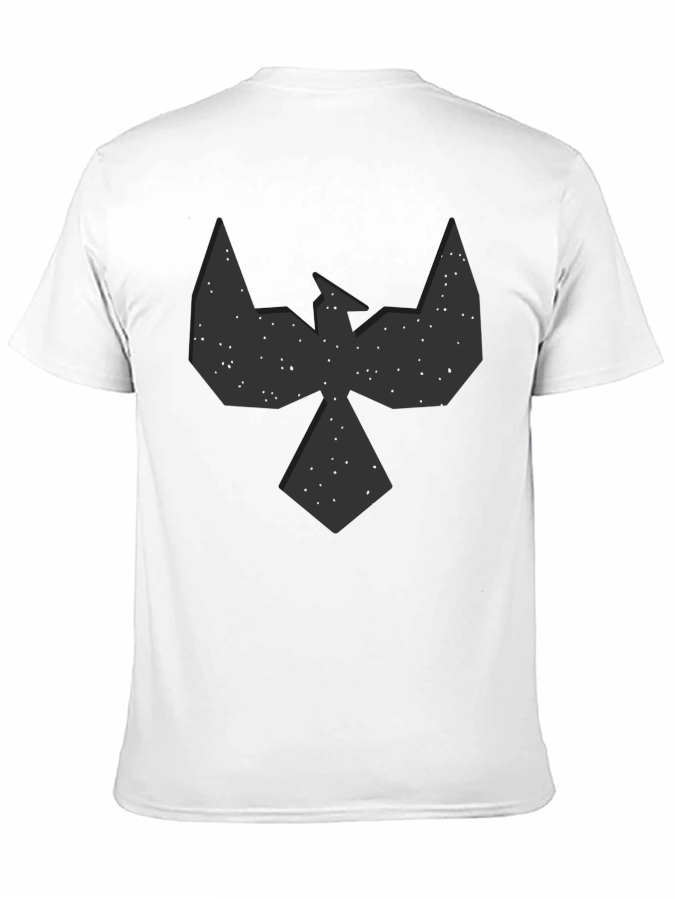 Black Geometric Bird Graphic Black T-Shirt - Modern Design view 11