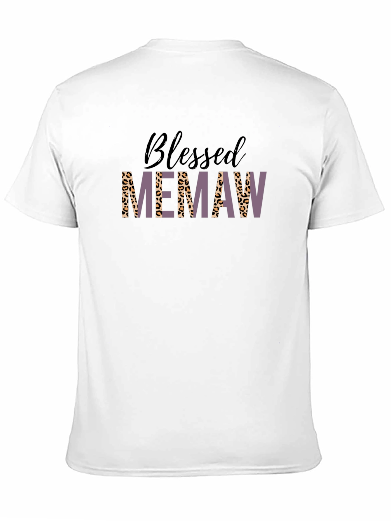 Black Blessed Memaw Leopard Print T-Shirt view 11