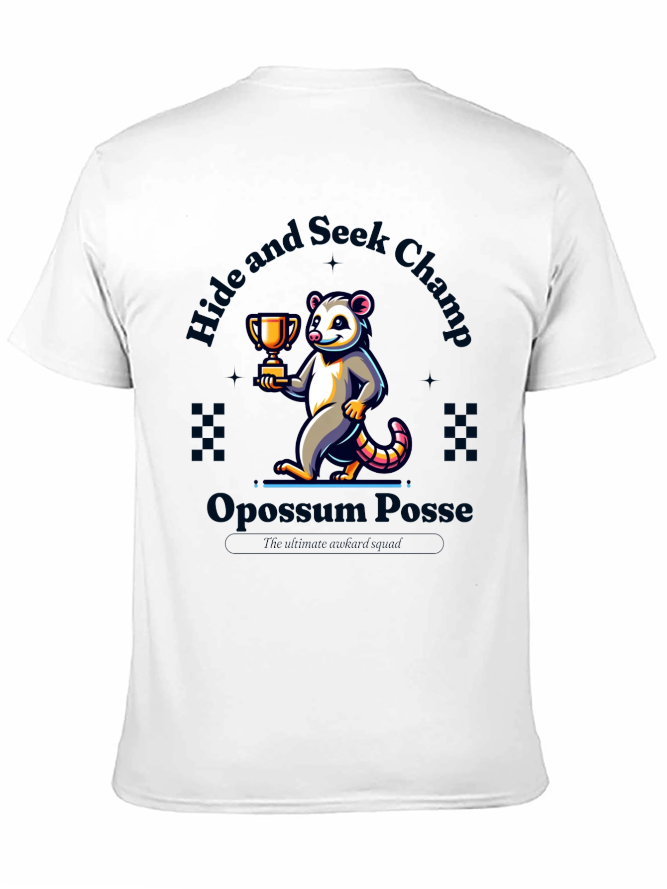 Black Opossum Hide & Seek Champ T-Shirt view 11