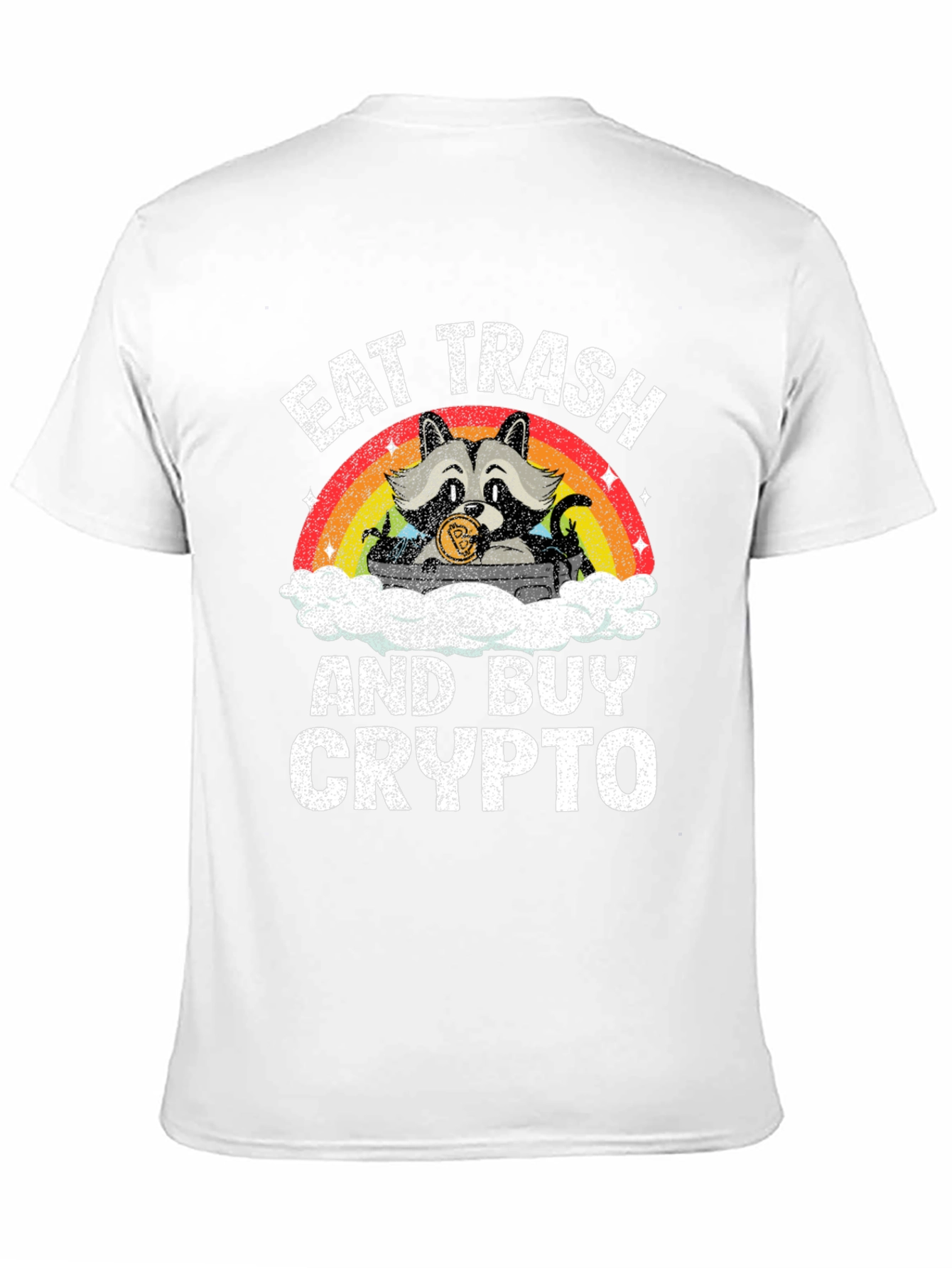 Black Eat Trash and Buy Crypto T-Shirt - Raccoon Design view 11