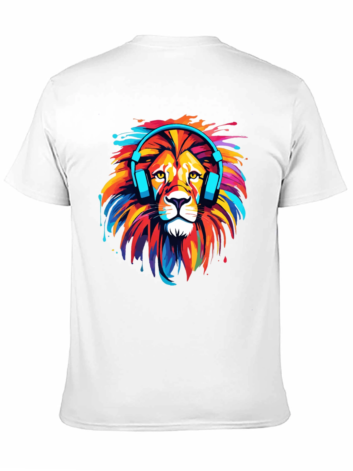 Black Lion Headphone Graphic Tee - Vivid Colors view 11