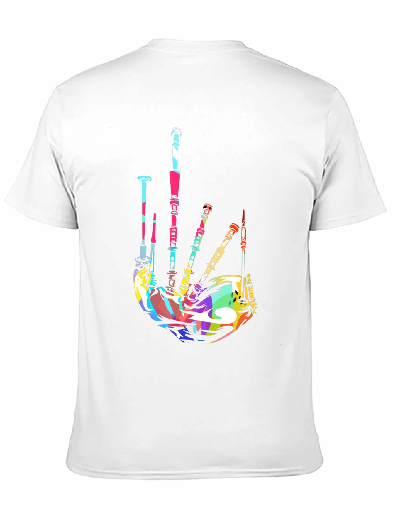 Black Colorful Bagpipe Graphic Tee view 11