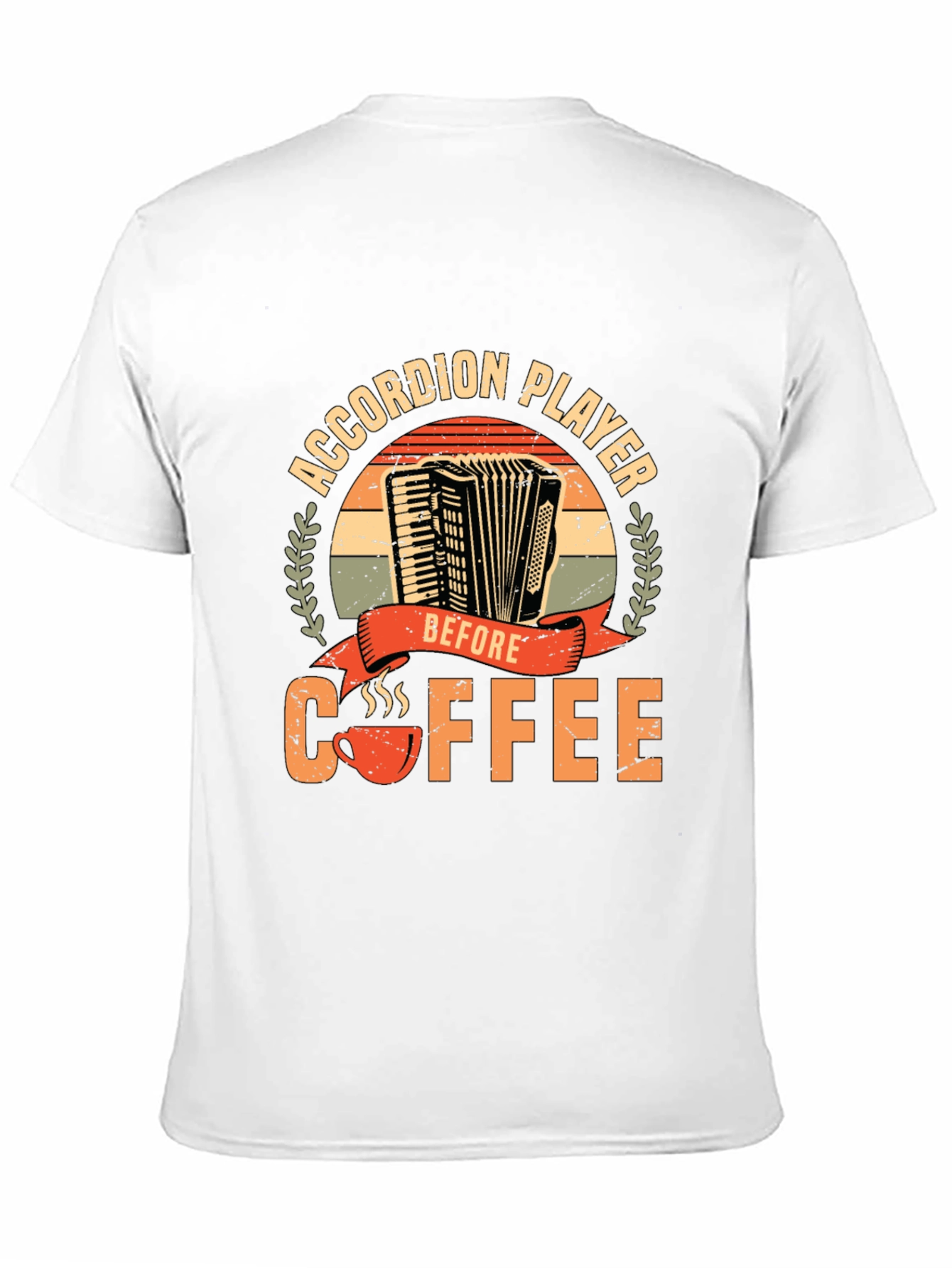 Black Accordion Player Before Coffee T-Shirt view 11