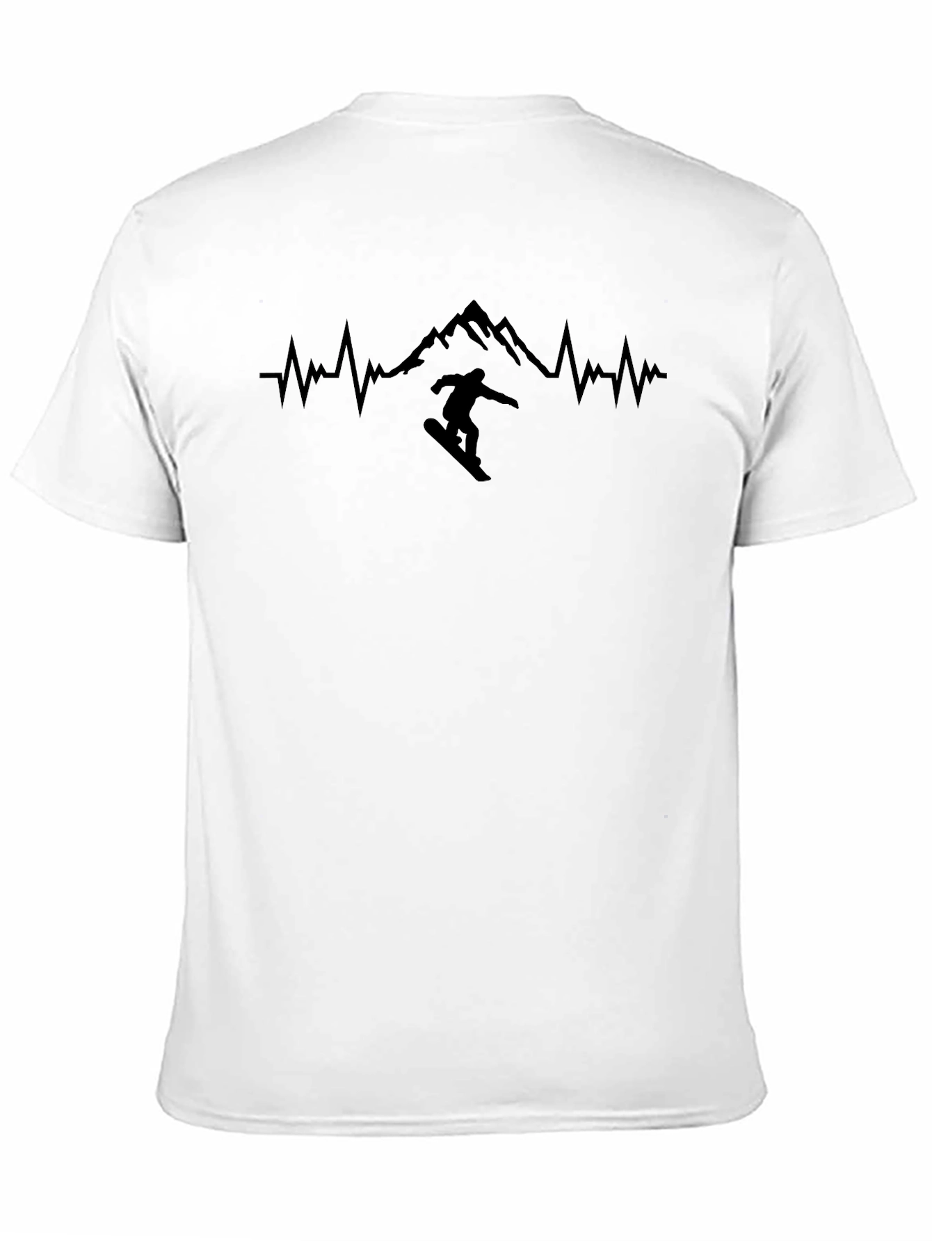 Black Snowboard Heartbeat Tee - Mountain Adventure Shirt view 11