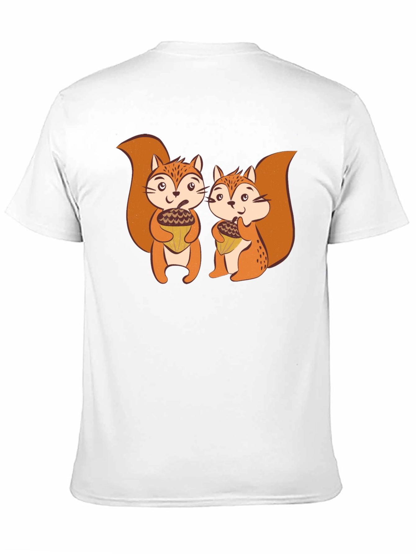 Black Cute Squirrels Holding Acorns Graphic T-Shirt view 11