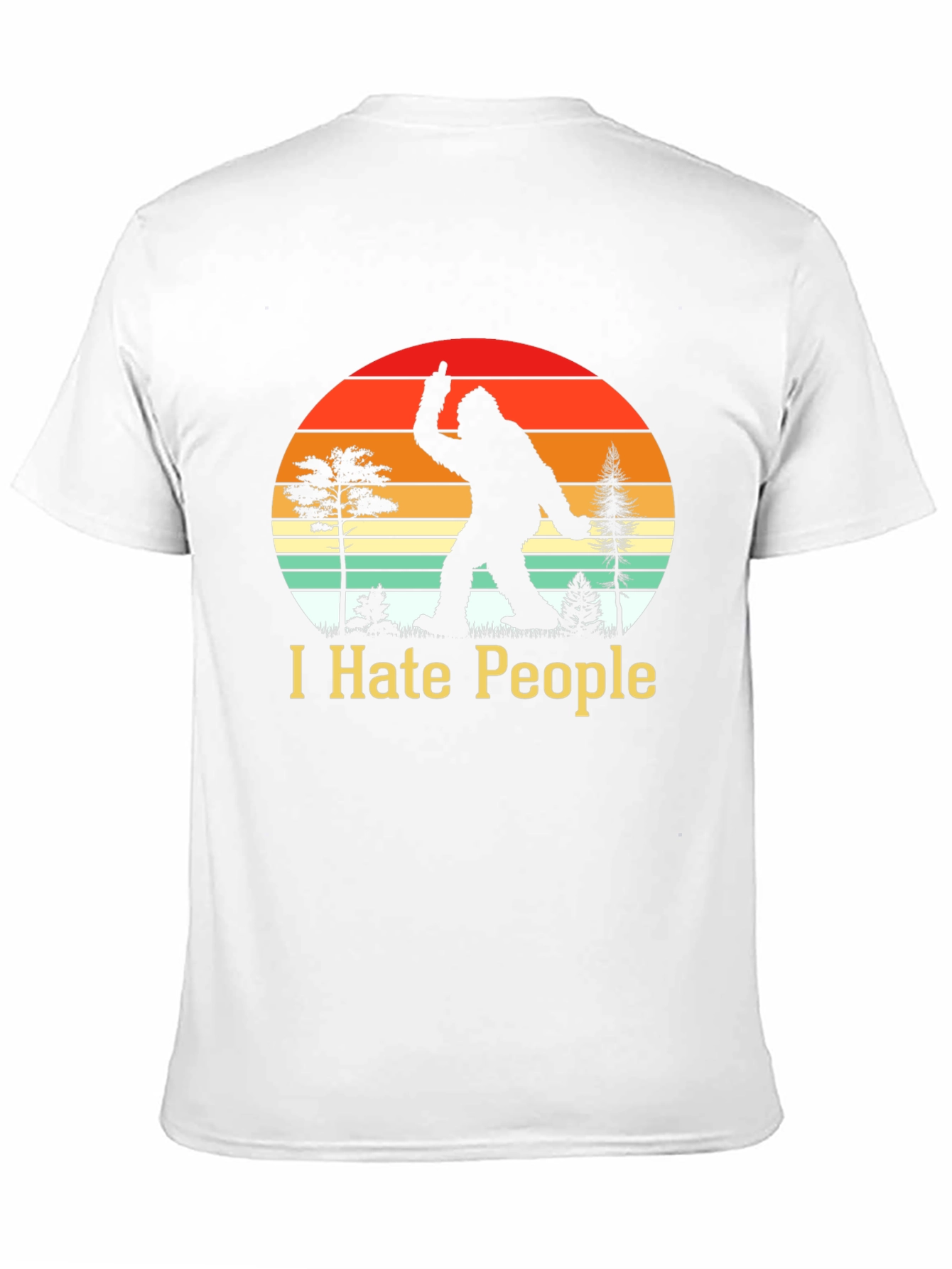 Black I Hate People Bigfoot T-Shirt Funny Sasquatch Tee view 11