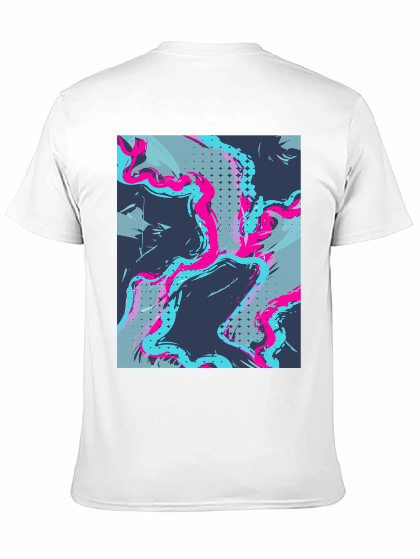 Black Abstract Graphic Print Men's Black Tee view 11