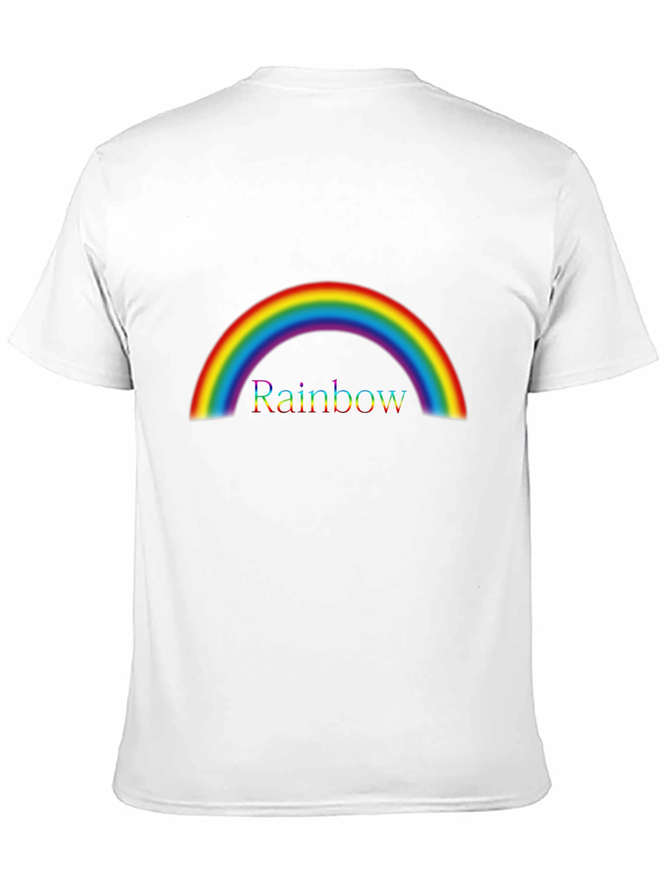 Black Rainbow Graphic Tee - Colorful Arc Design - Black view 11