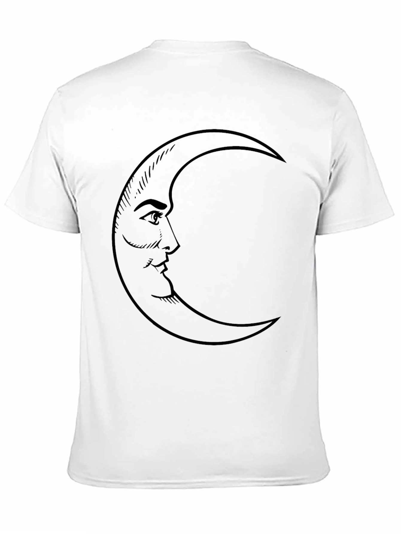 Black Moon Face Graphic Tee - Soft Black Cotton Blend view 11
