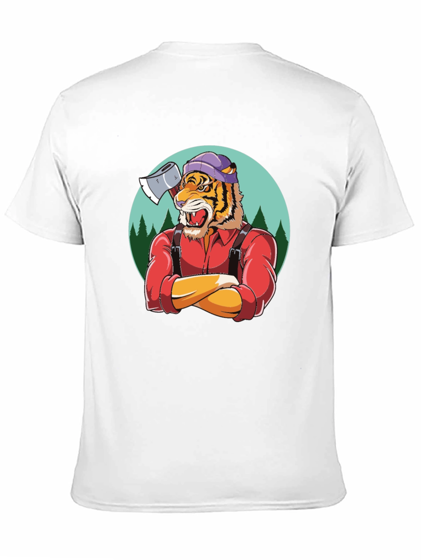 Black Tiger Lumberjack Graphic Tee - Black view 11