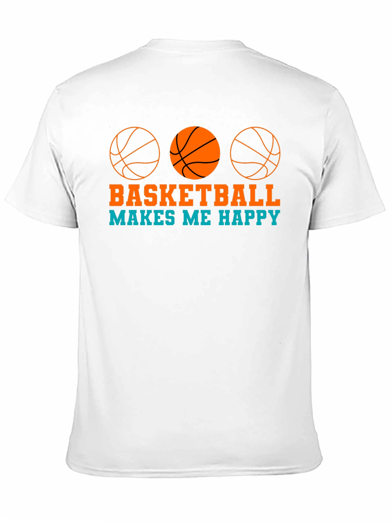 Black Basketball Makes Me Happy Graphic T-Shirt view 11