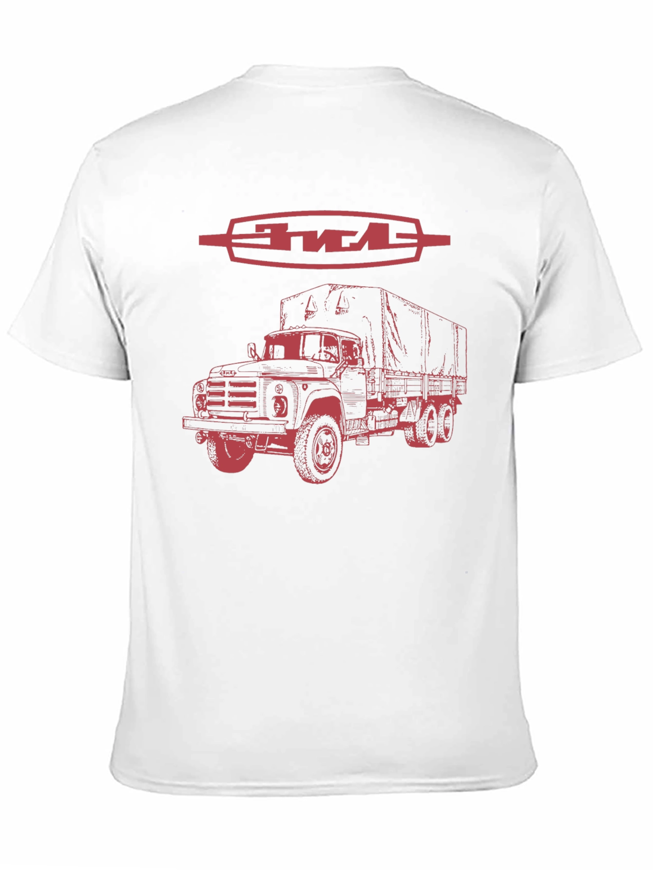 Black Retro ZIL Truck Graphic Tee - Classic Vehicle Design view 11
