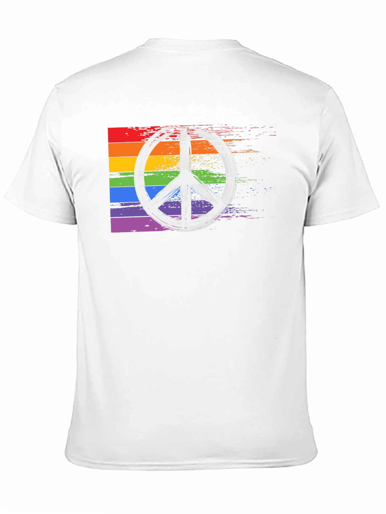 Black Rainbow Peace Sign T-Shirt - Black Cotton Blend view 11