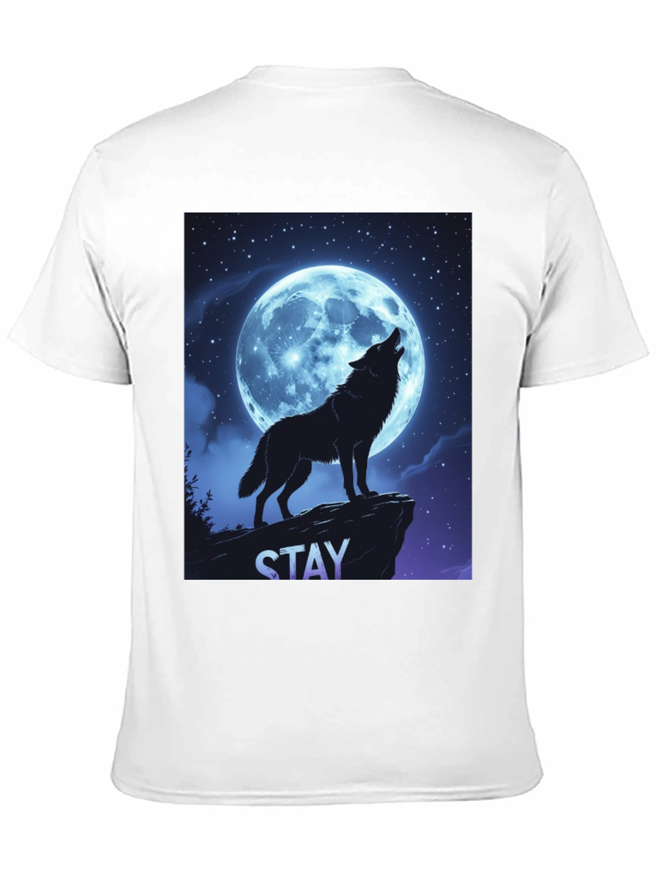 Black Wolf Howling Moon T-Shirt - Stay Wild Graphic Tee view 11