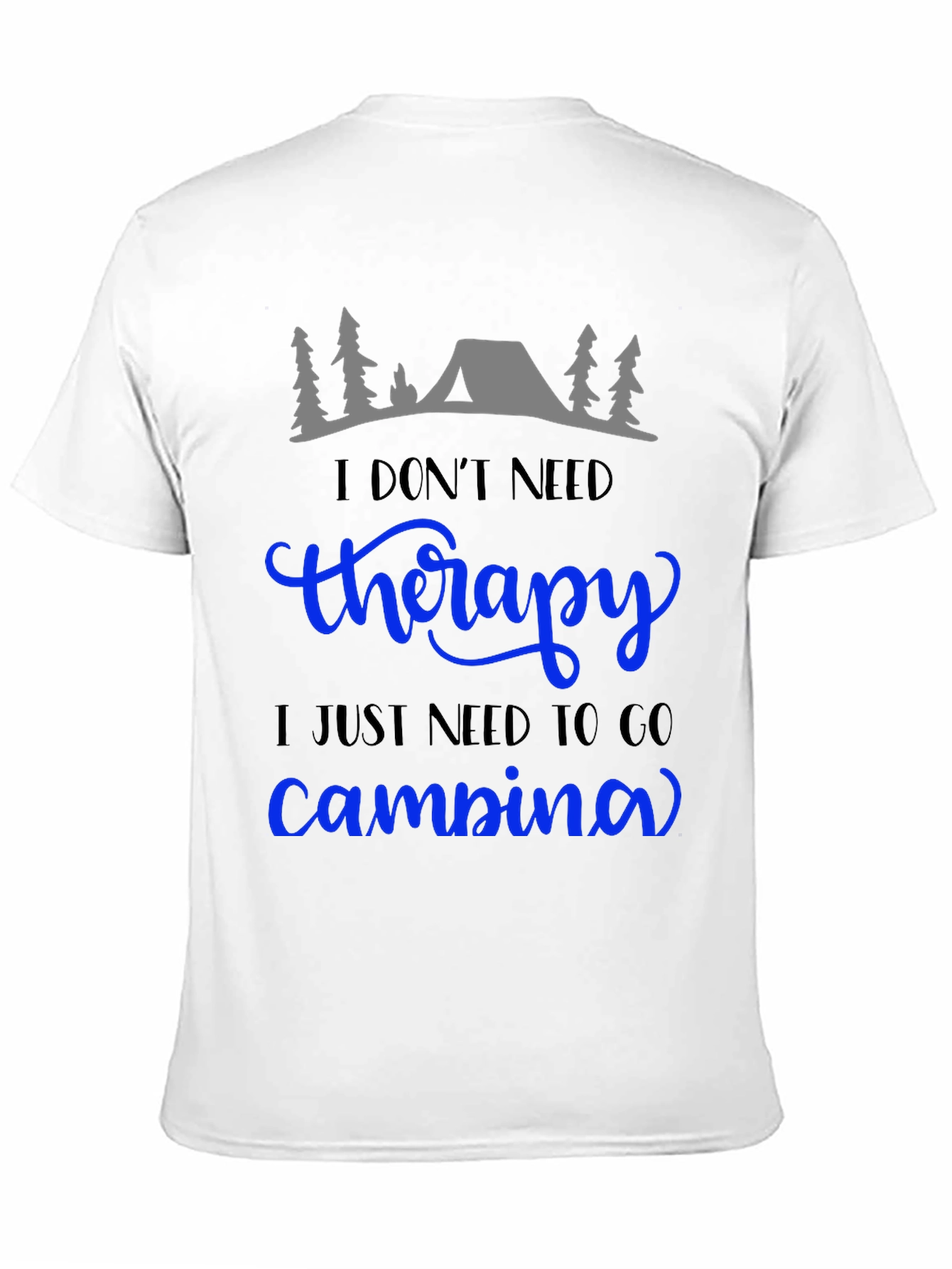 Black Camping Therapy T-Shirt: Nature Lover Tee view 11