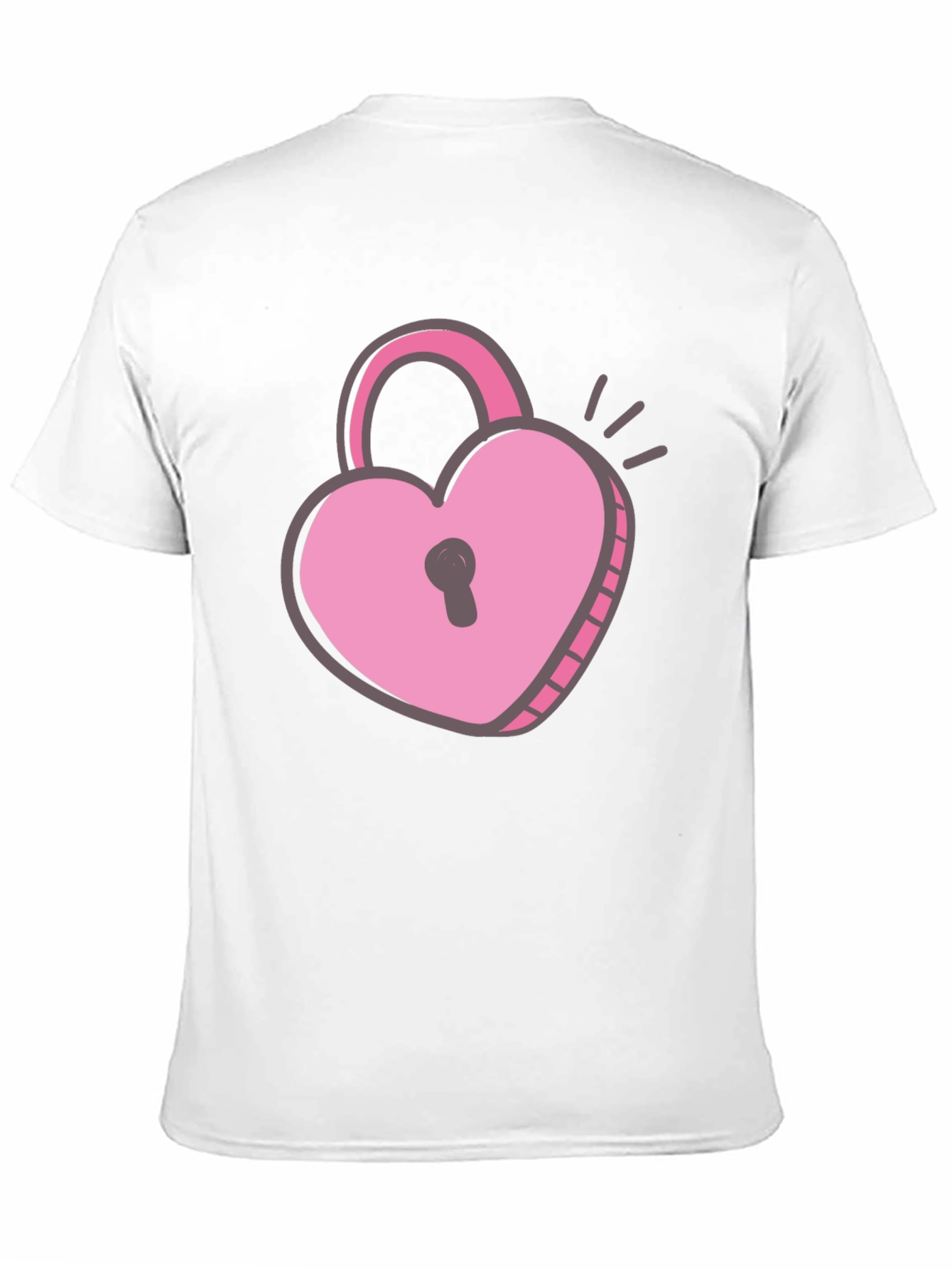 Black Heart Lock T-Shirt - Black Cotton Valentine's Day Tee view 11