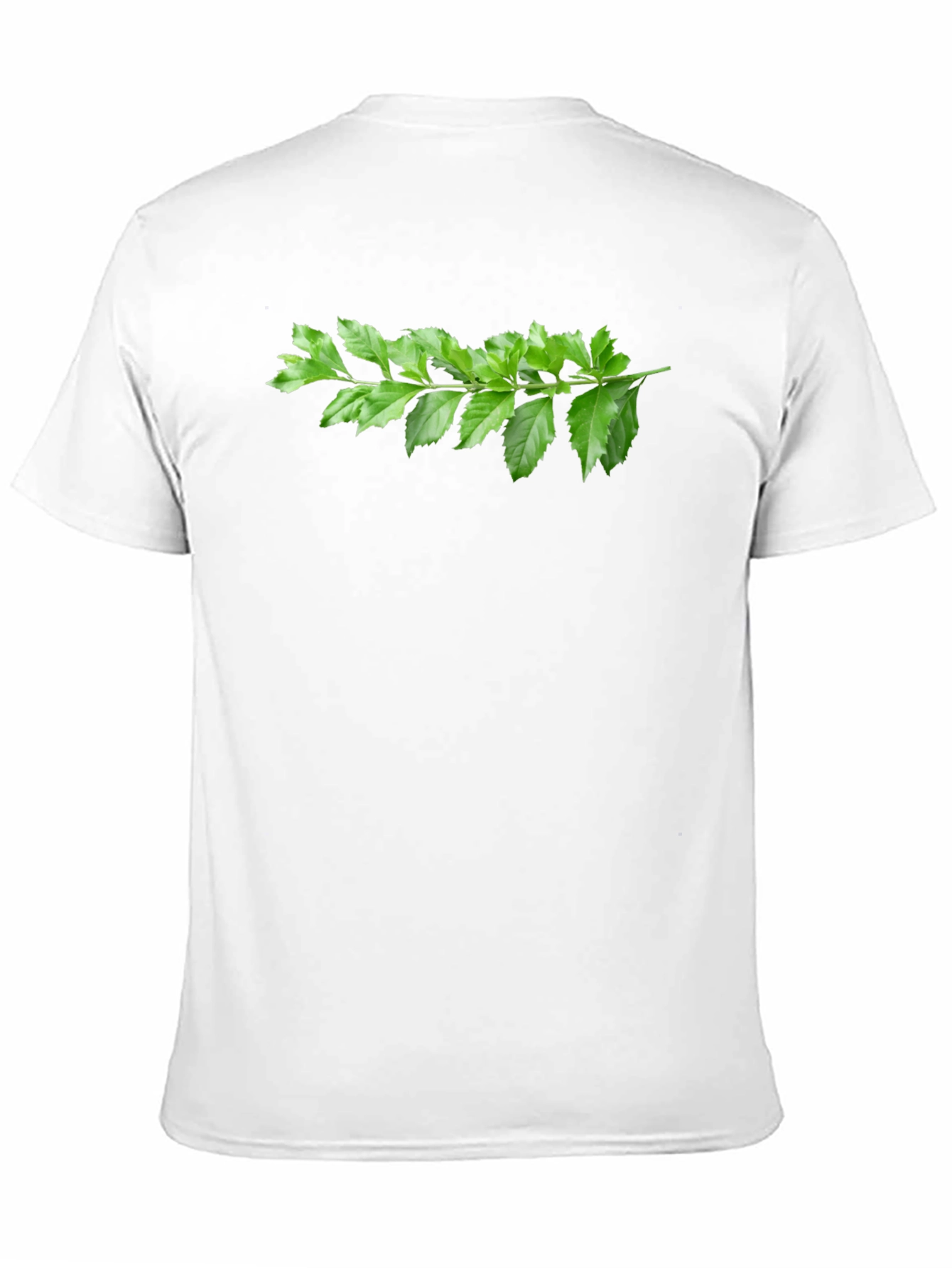 Black Green Branch Print Black T-Shirt view 11