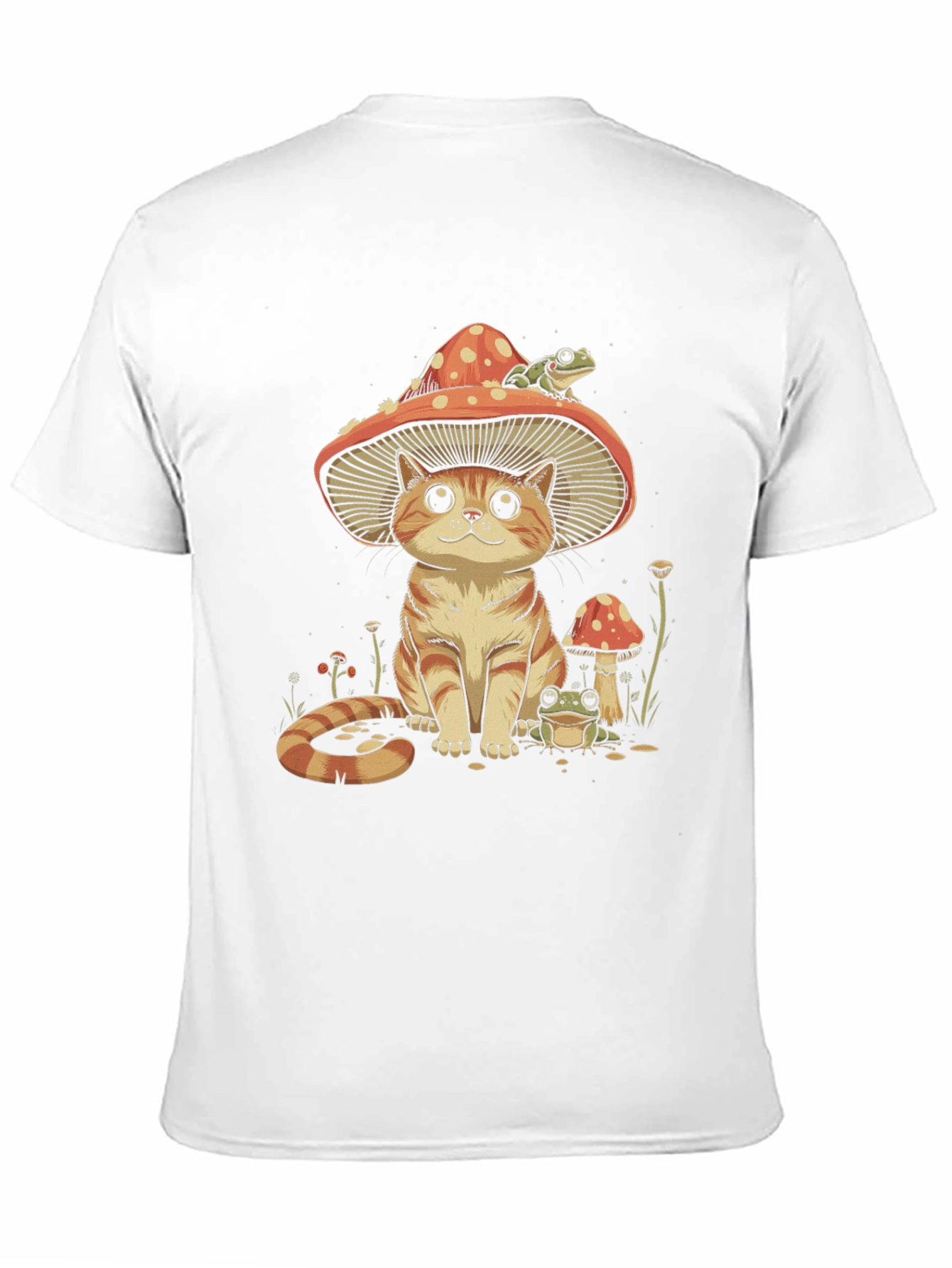 Black Mushroom Cat & Frog T-Shirt view 11