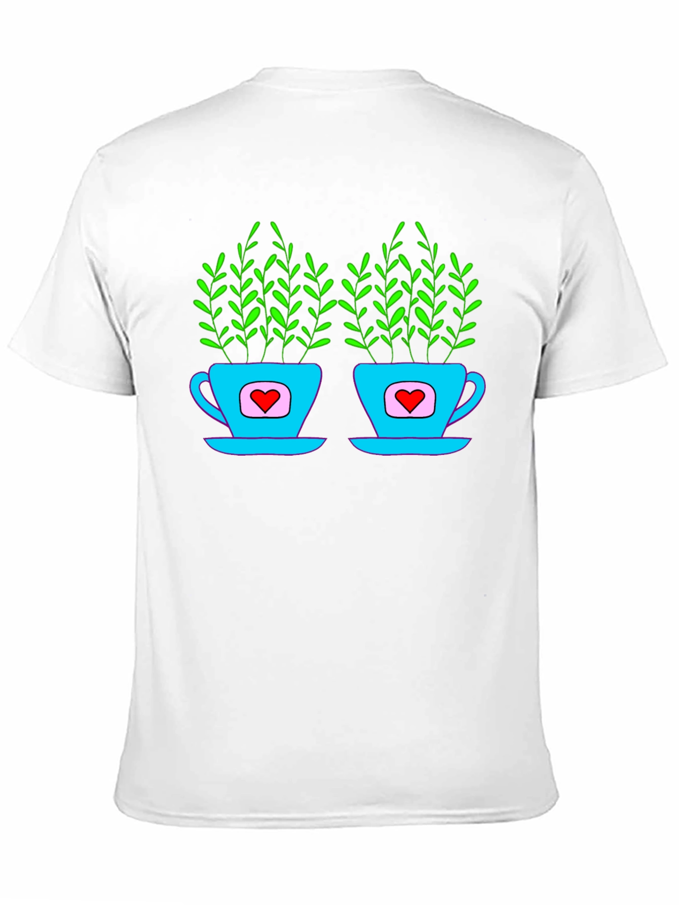 Black Heart Tea Cups T-Shirt view 11