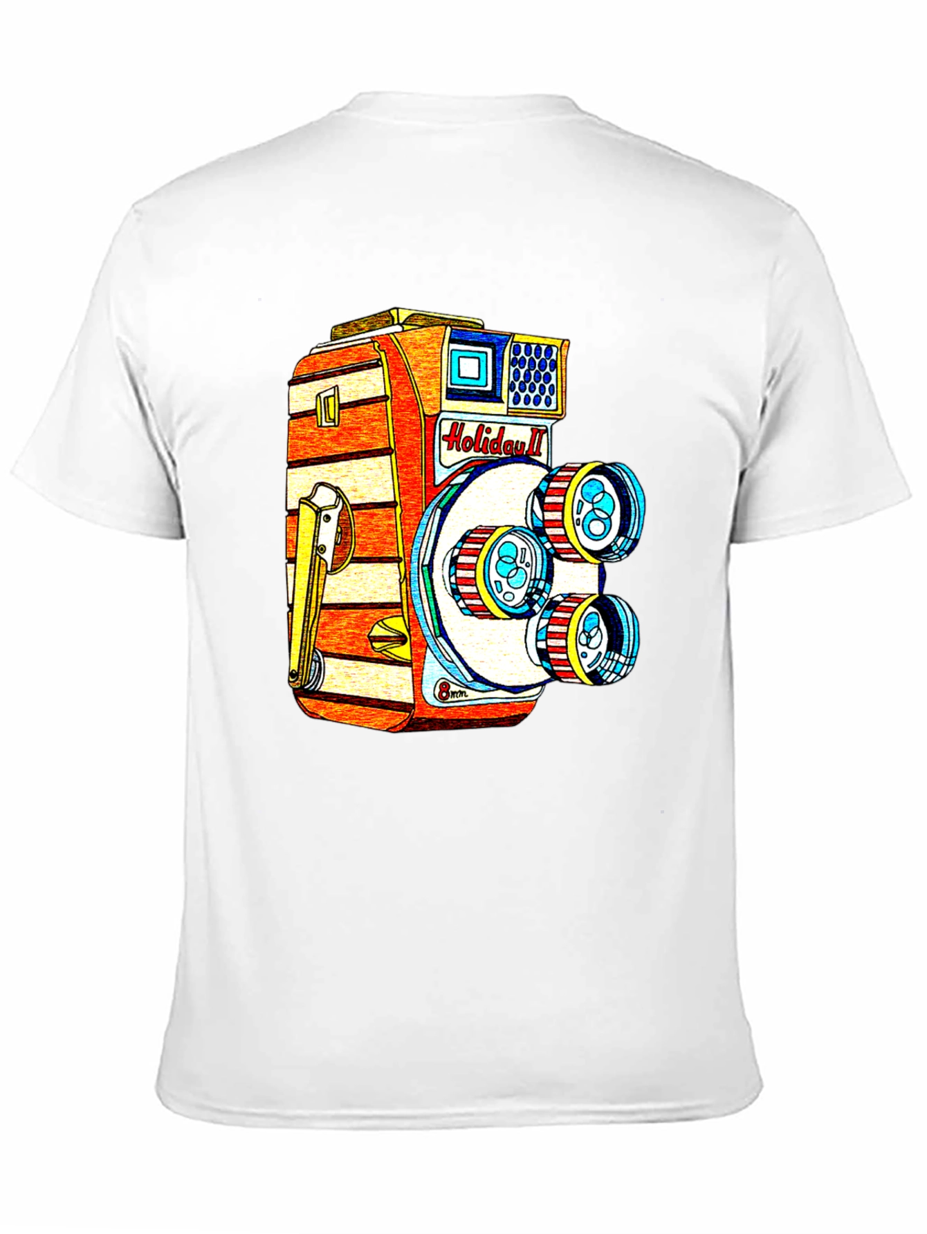 Black Retro Holiday II Camera Graphic T-Shirt view 11