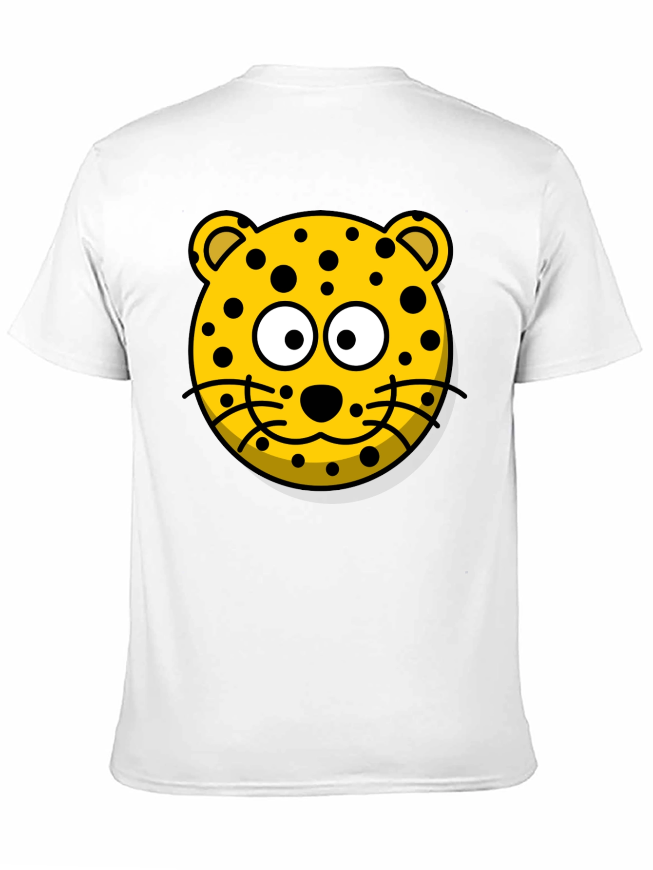 Black Cartoon Leopard Graphic T-Shirt - Black Cotton Tee view 11