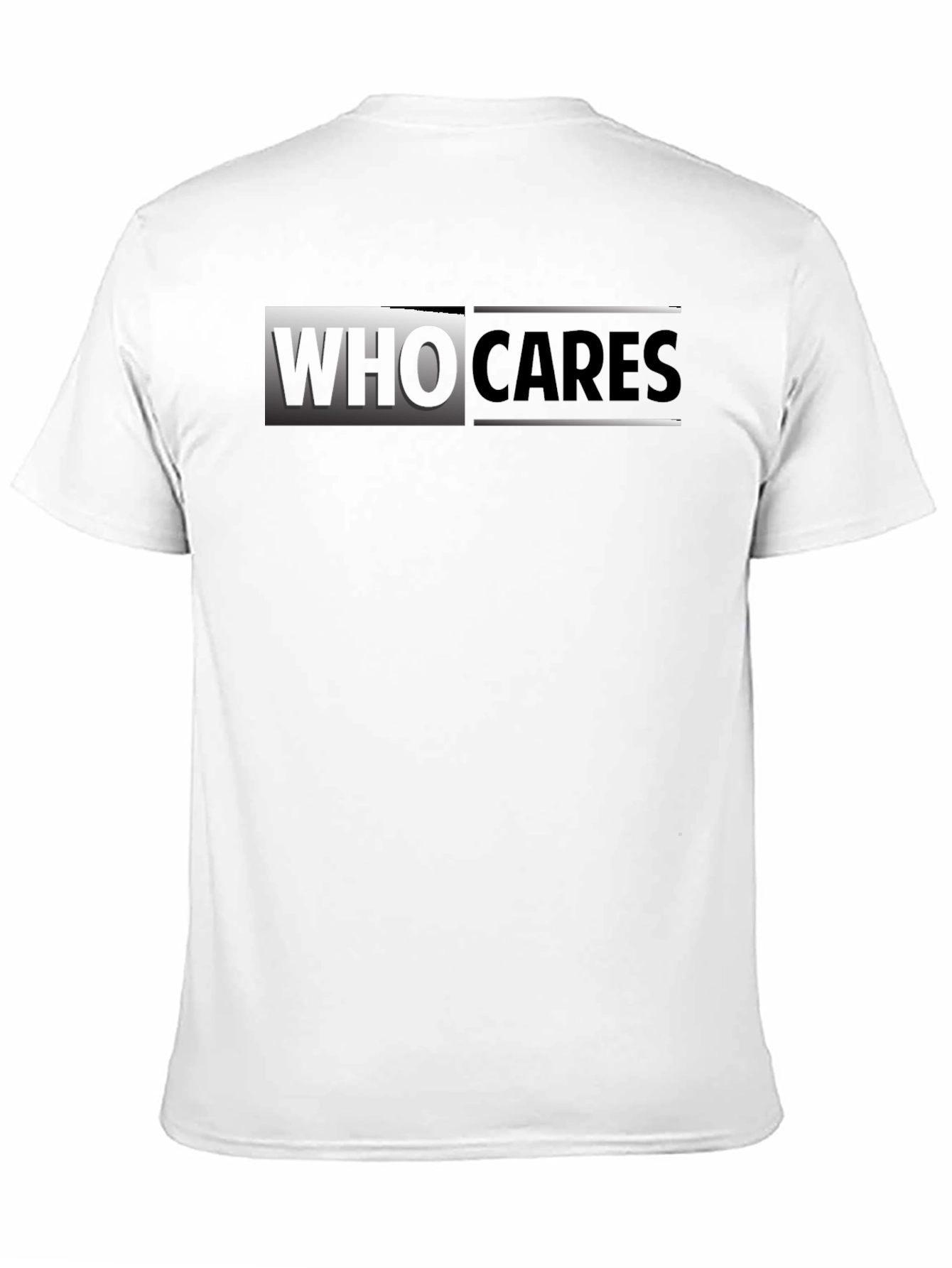 Black Who Cares Graphic Print Black T-Shirt view 11