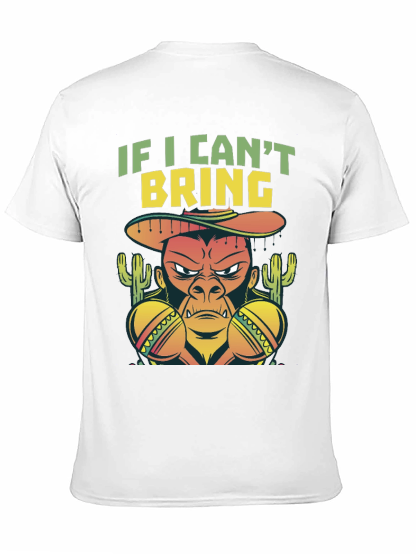 Black Funny Mexican Gorilla T-Shirt view 11