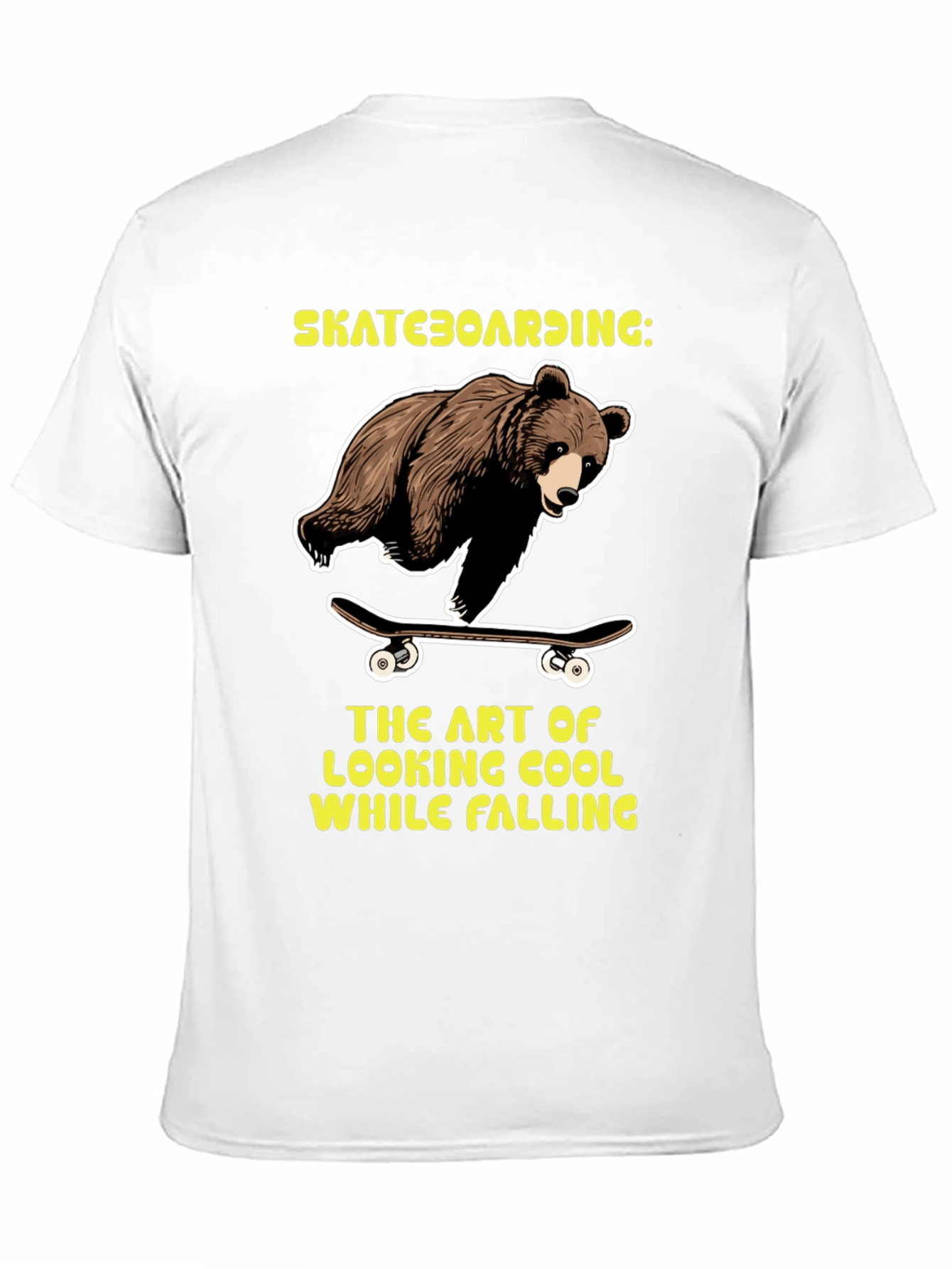 Black Skateboarding Bear Graphic Tee view 11