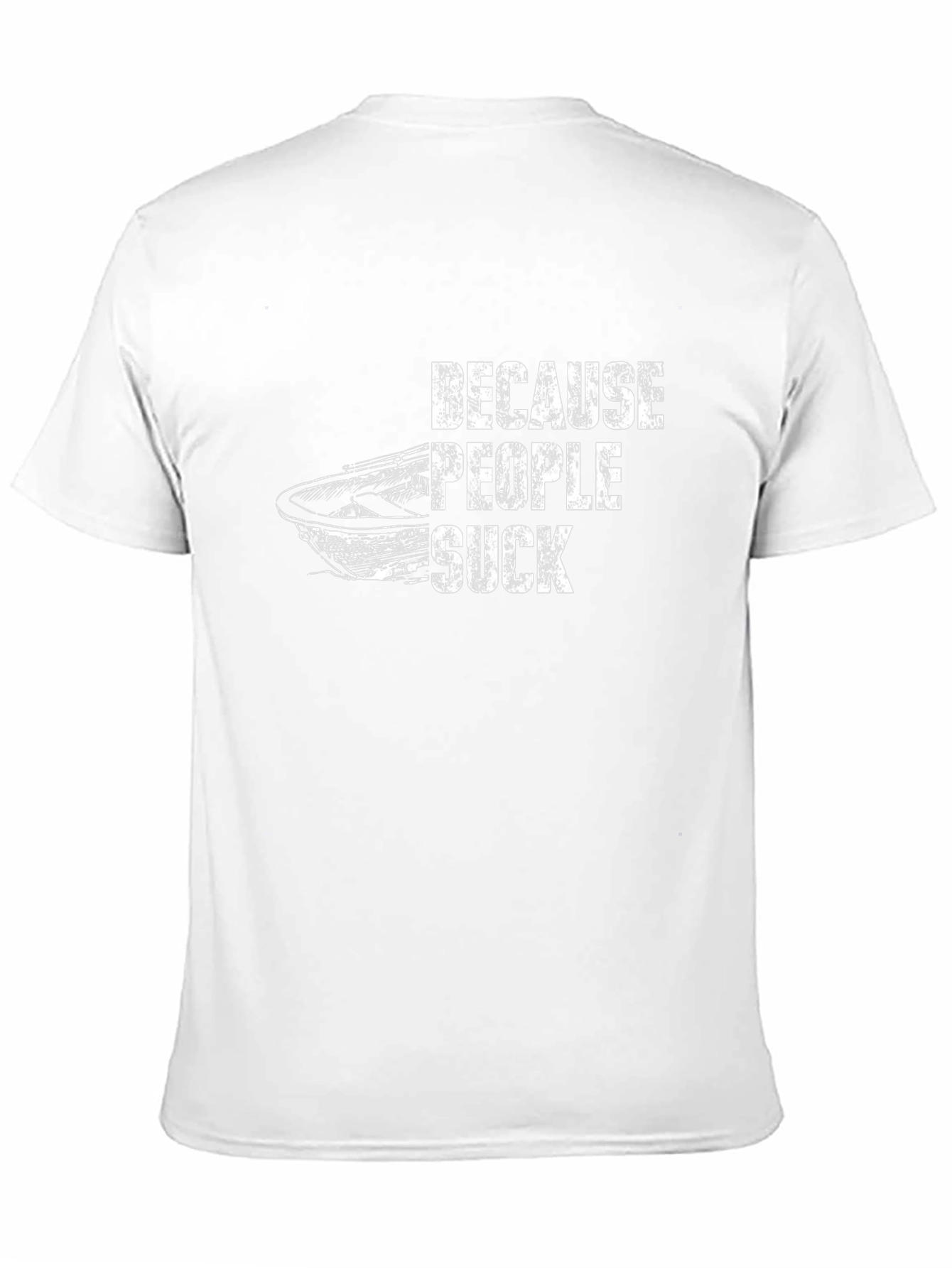 Black Because People Suck Boat Graphic T-Shirt view 11