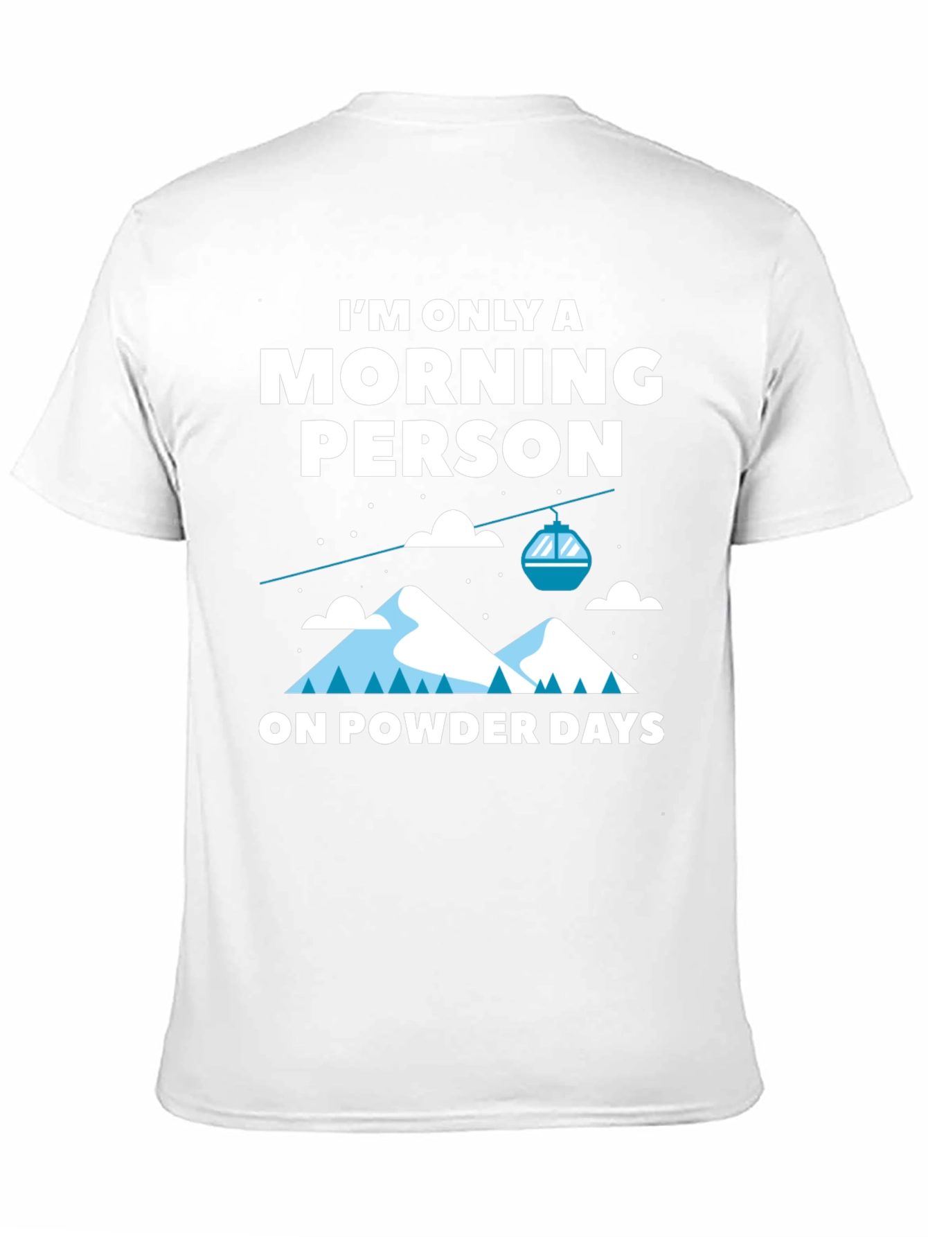 Black Morning Person Powder Days Graphic Tee view 11