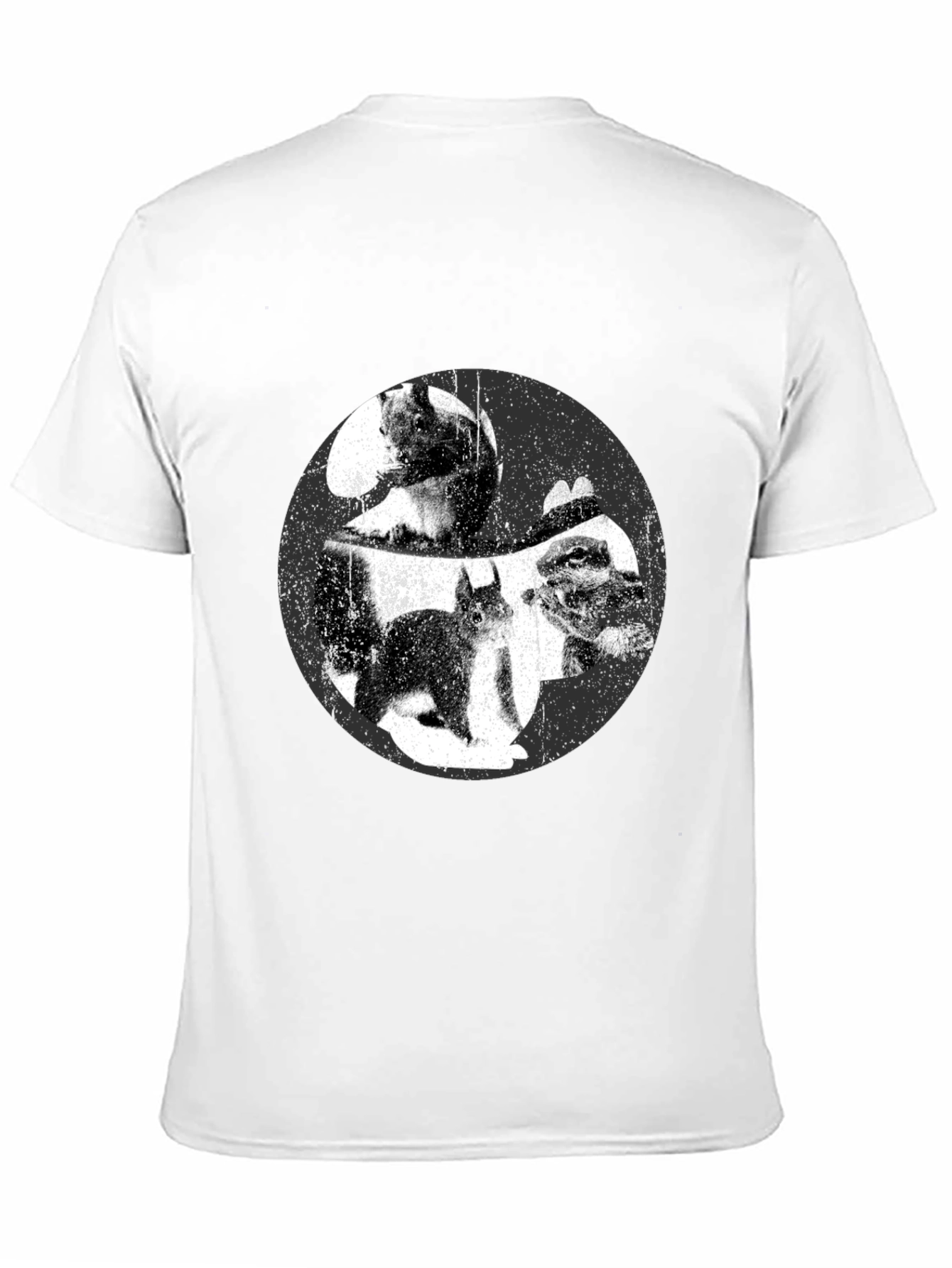 Black Squirrel Yin Yang Graphic T-Shirt - Black view 11