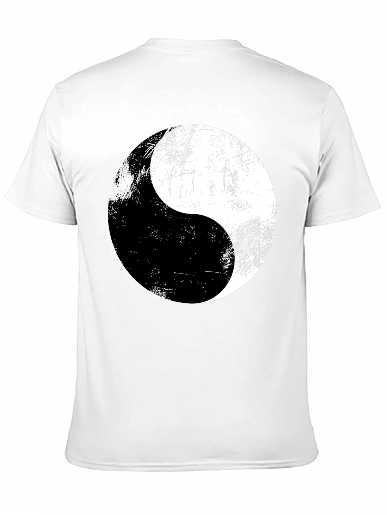 Black Yin Yang Graphic Print Men's T-Shirt view 11