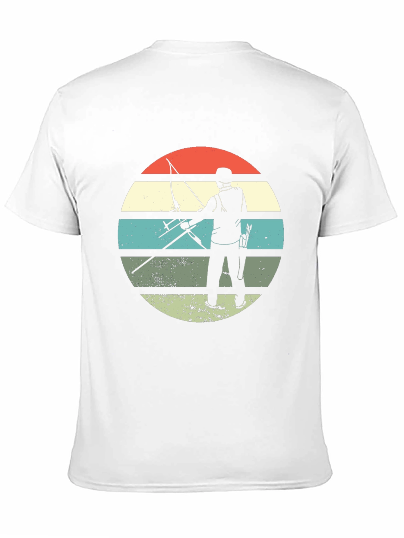 Black Archery Silhouette Retro Style T-Shirt view 11