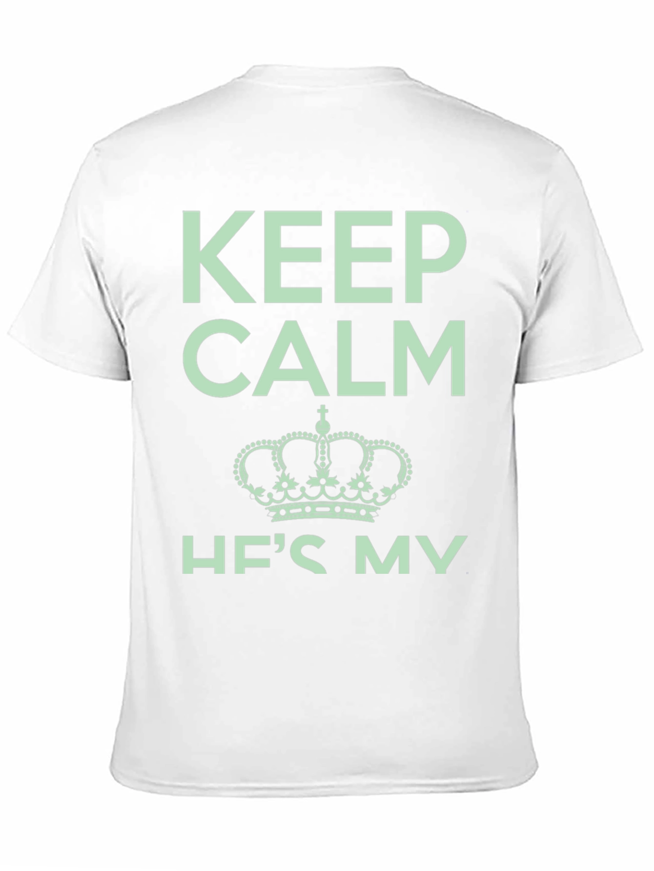 Black Keep Calm He's My King Black T-Shirt view 11