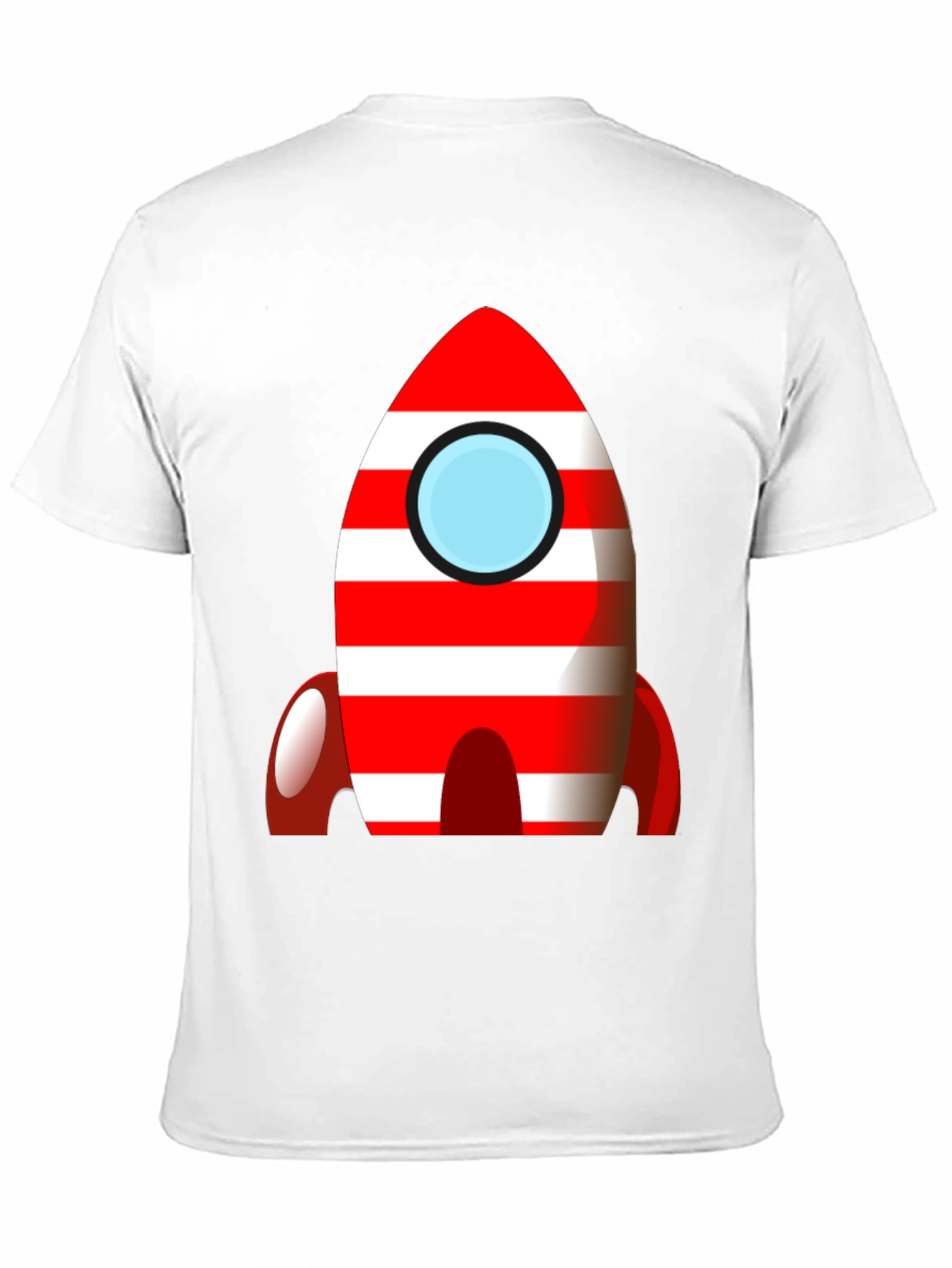 Black Retro Rocket T-Shirt - Bold Striped Design view 11
