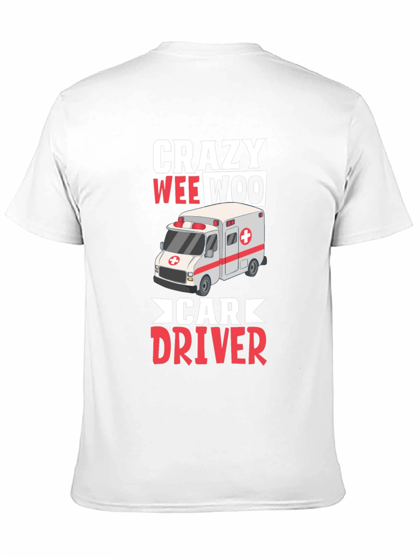 Black Crazy Wee Woo Car Driver T-Shirt view 11
