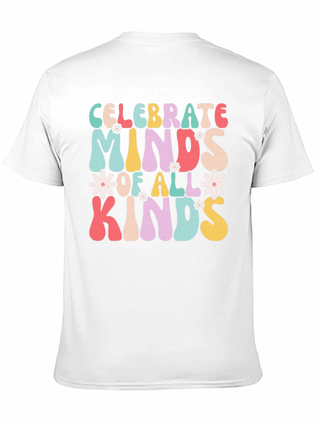 Black Celebrate Minds T-Shirt, Retro Design view 11