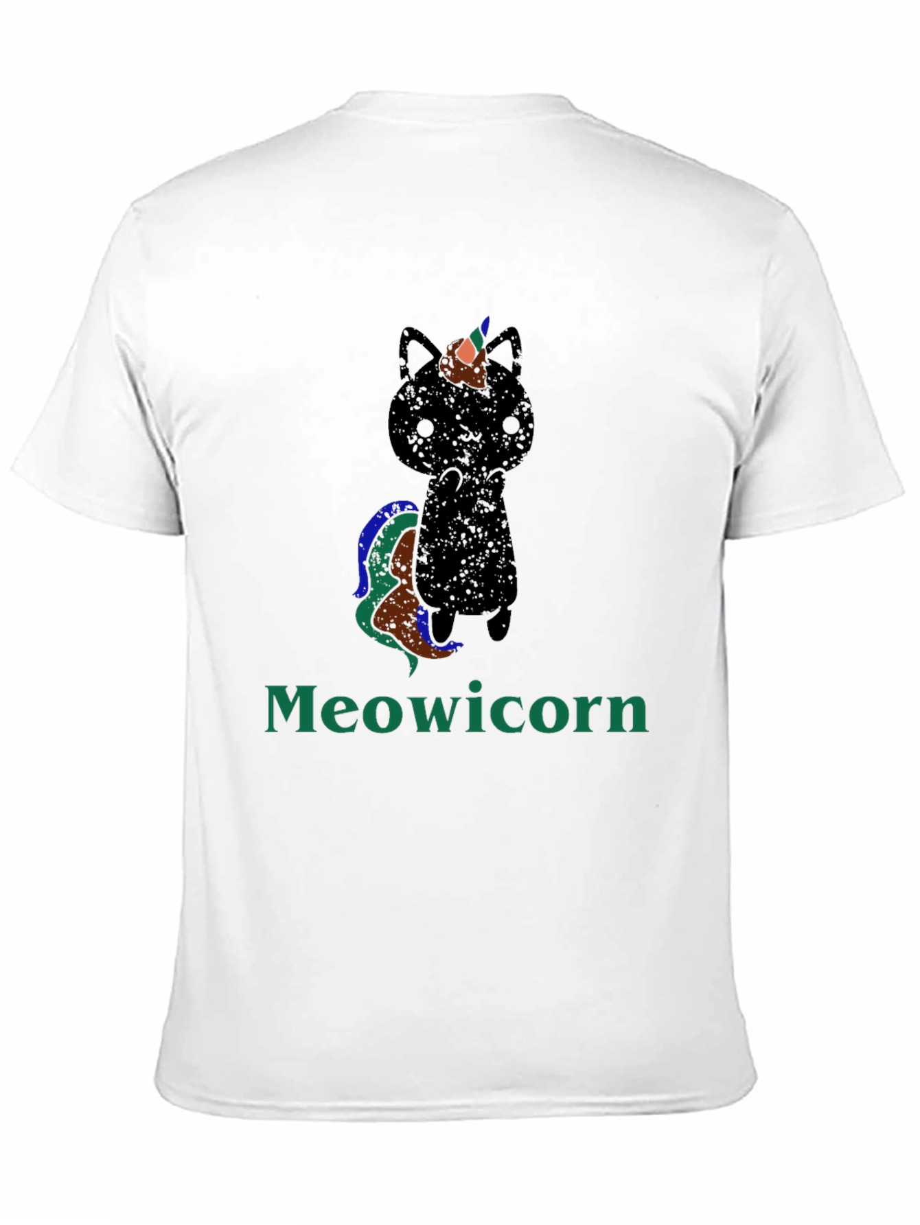 Black Meowicorn T-Shirt - Quirky Cat Unicorn Tee view 11