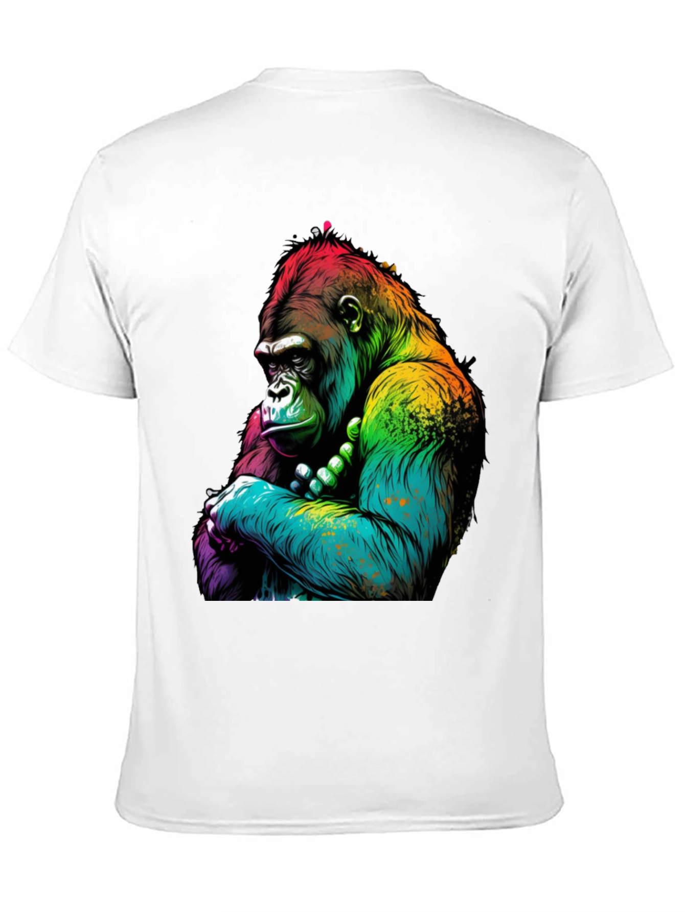 Black Rainbow Gorilla Graphic Tee - Bold Ape Design view 11