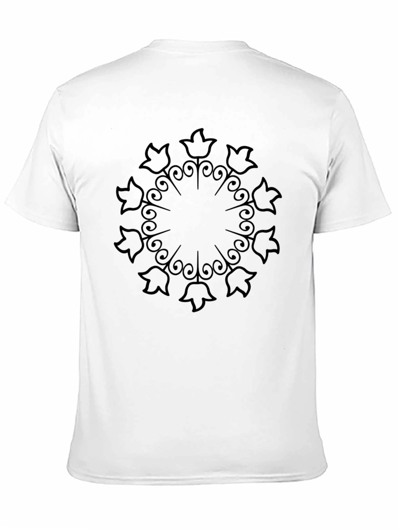 Black Floral Mandala Graphic T-Shirt - Black view 11