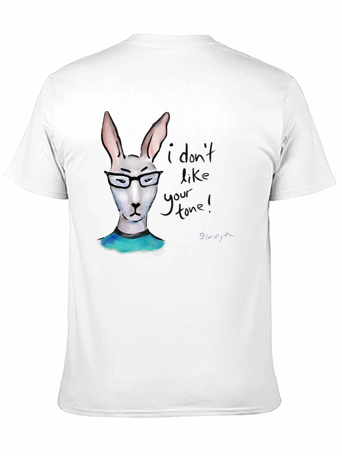 Black Funny Bunny Black T-Shirt - I Don't Like Your Tone view 11