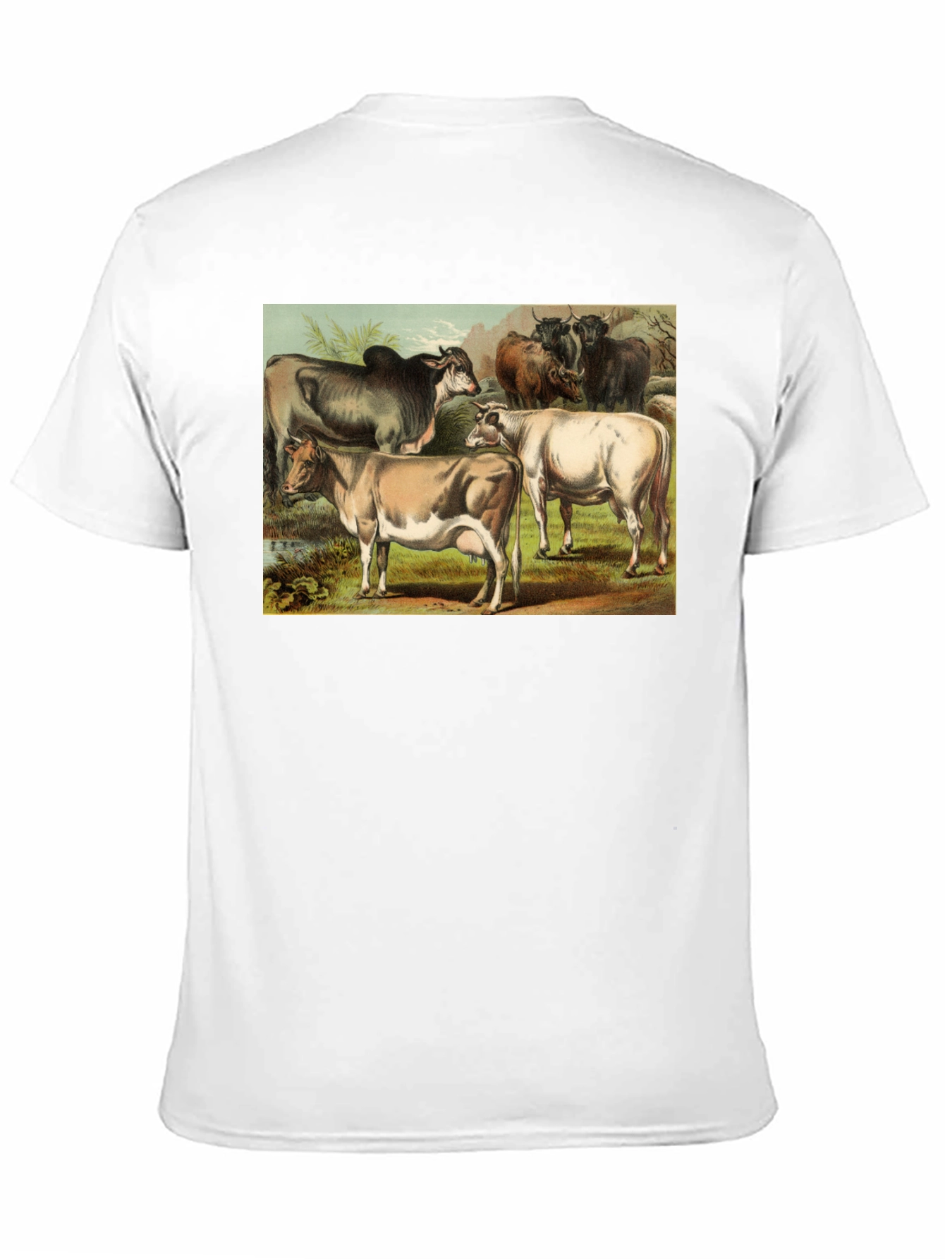 Black Vintage Cows Graphic Black T-Shirt view 11