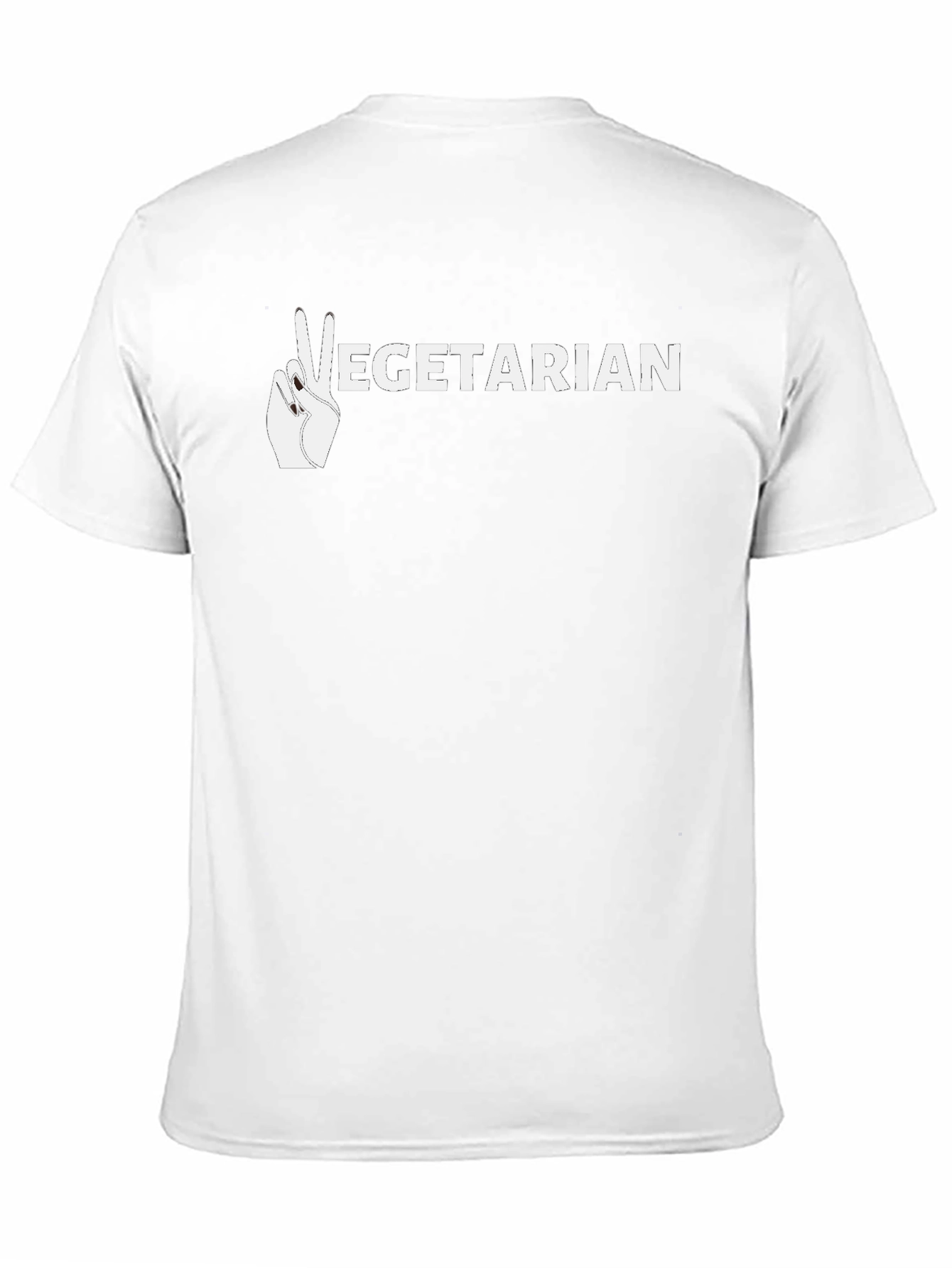 Black Vegetarian Peace Sign Graphic T-Shirt view 11