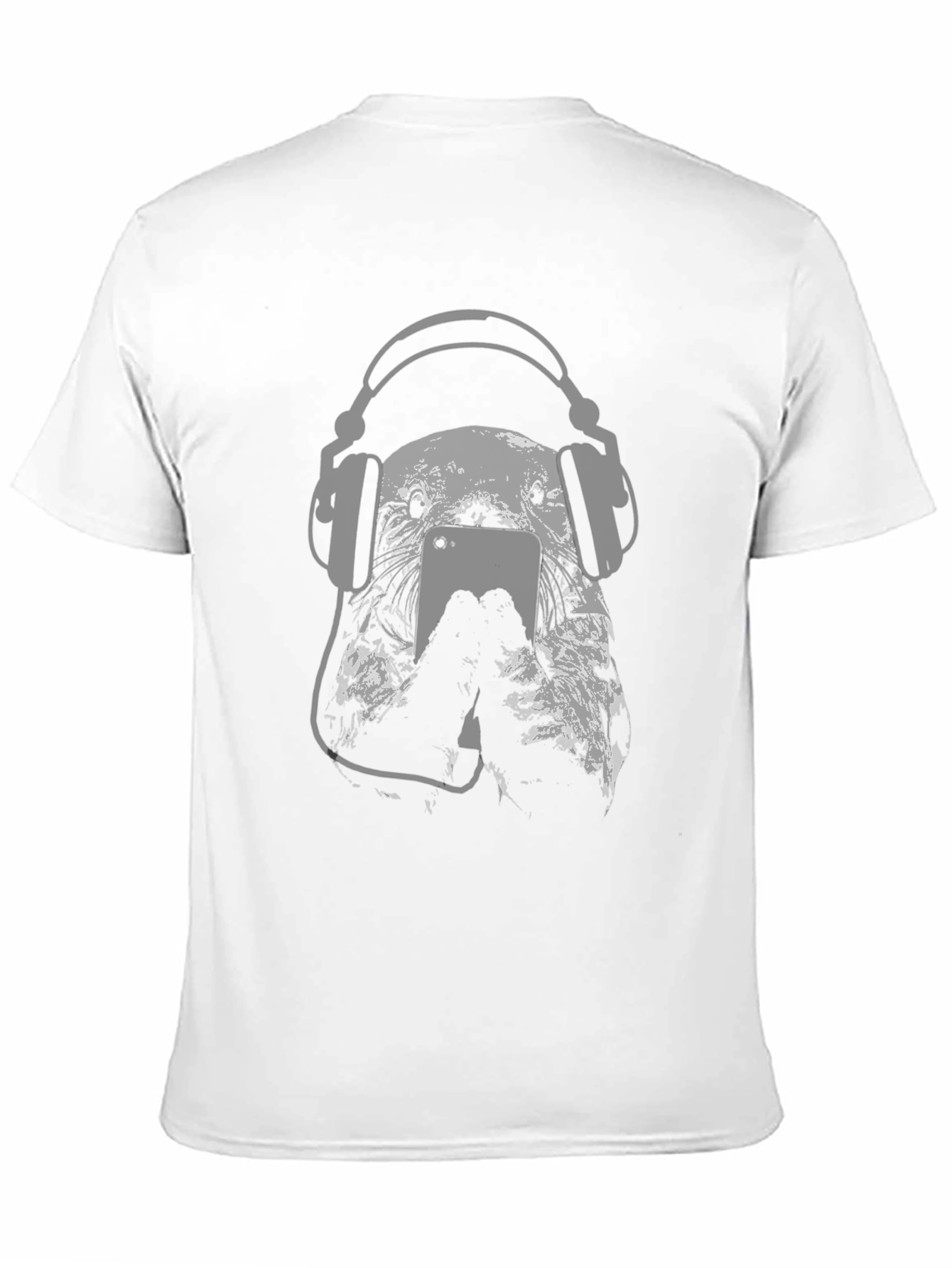 Black DJ Dog Graphic Tee - Black Cotton T-Shirt view 11