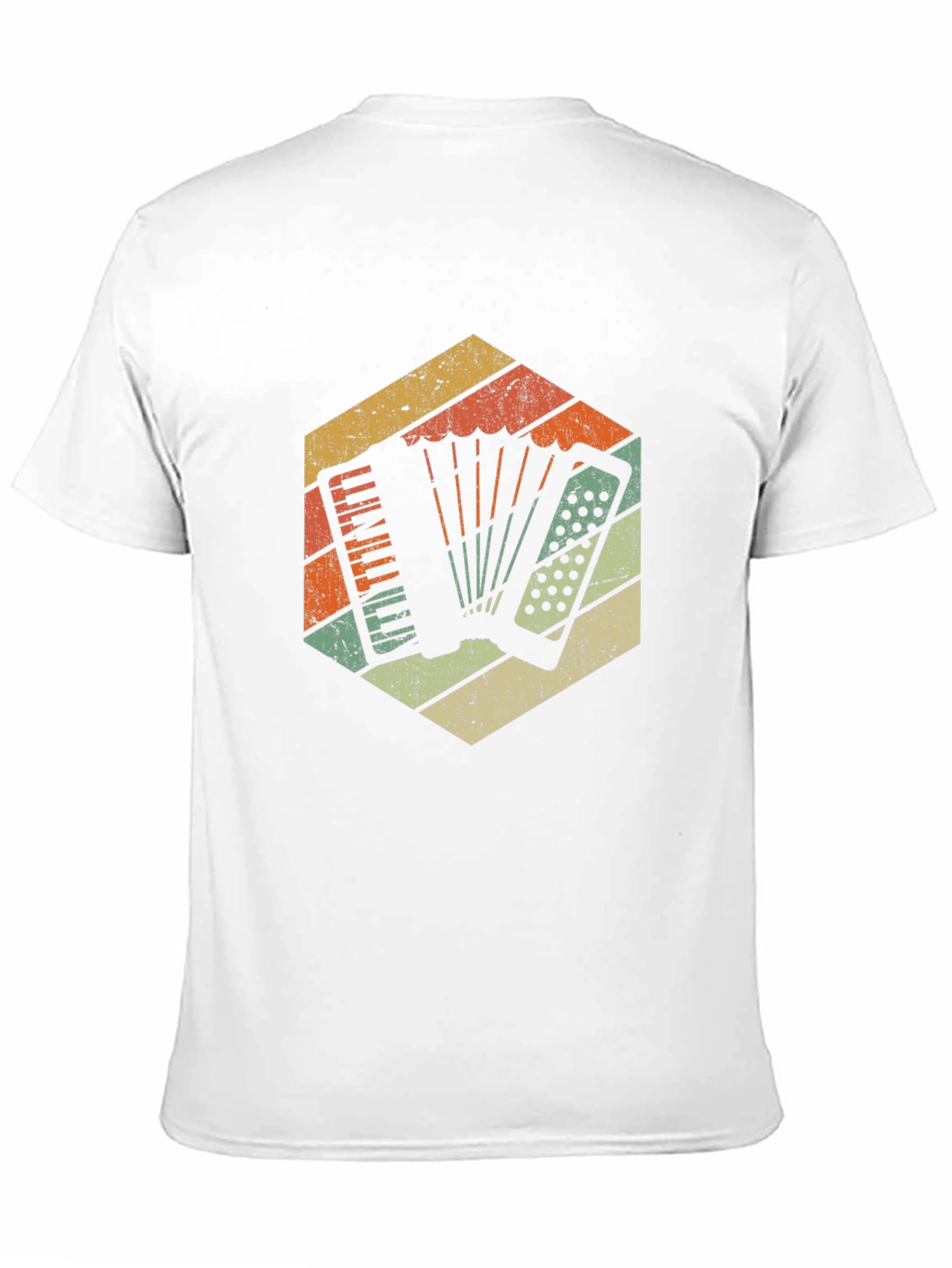 Black Vintage Accordion Retro Style T-Shirt view 11