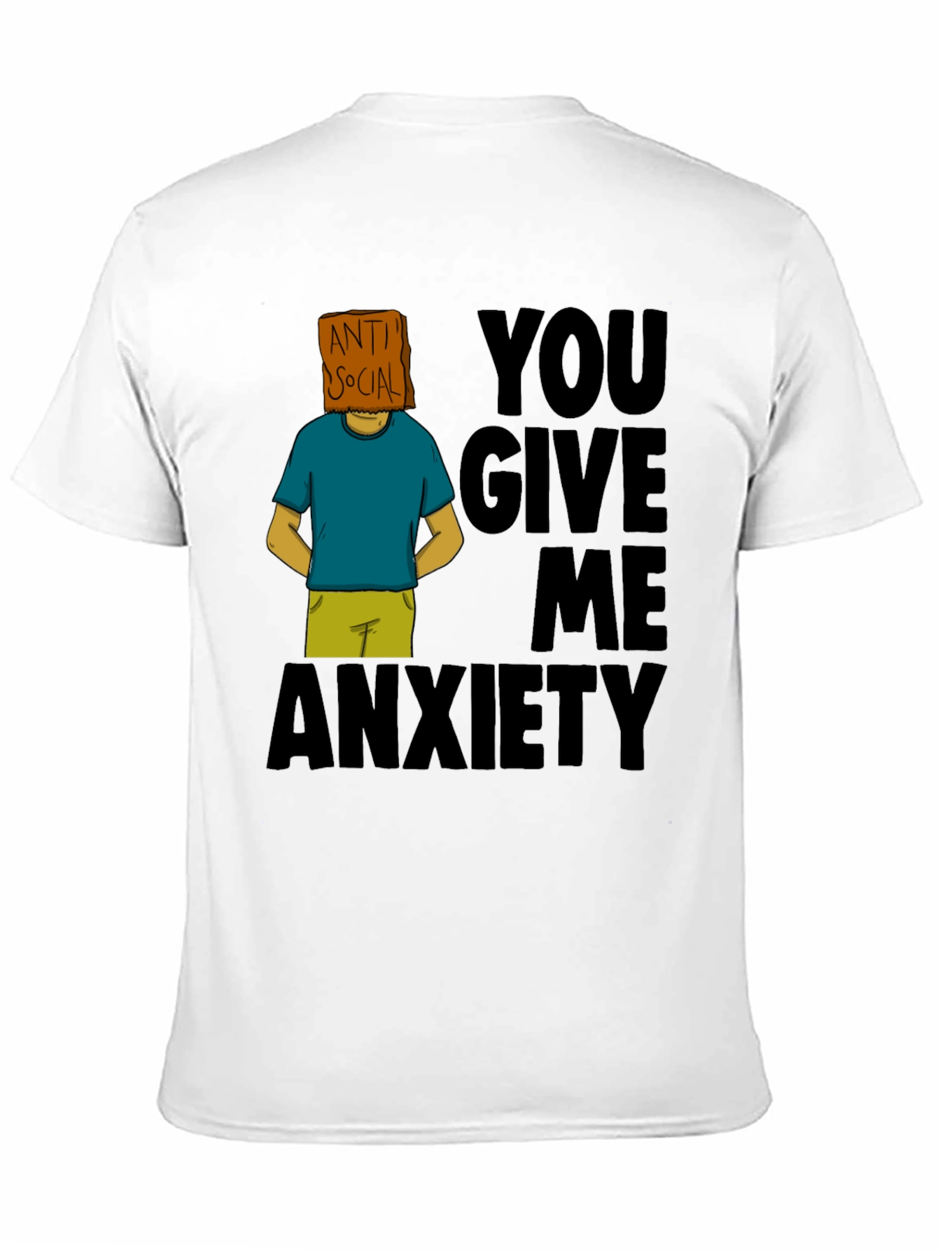 Black Anti-Social Anxiety Graphic T-Shirt - Black view 11