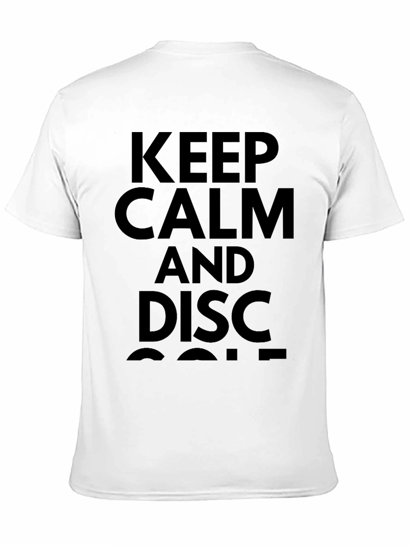 Black Keep Calm & Disc Golf Tee - Funny Disc Golf T-Shirt view 11